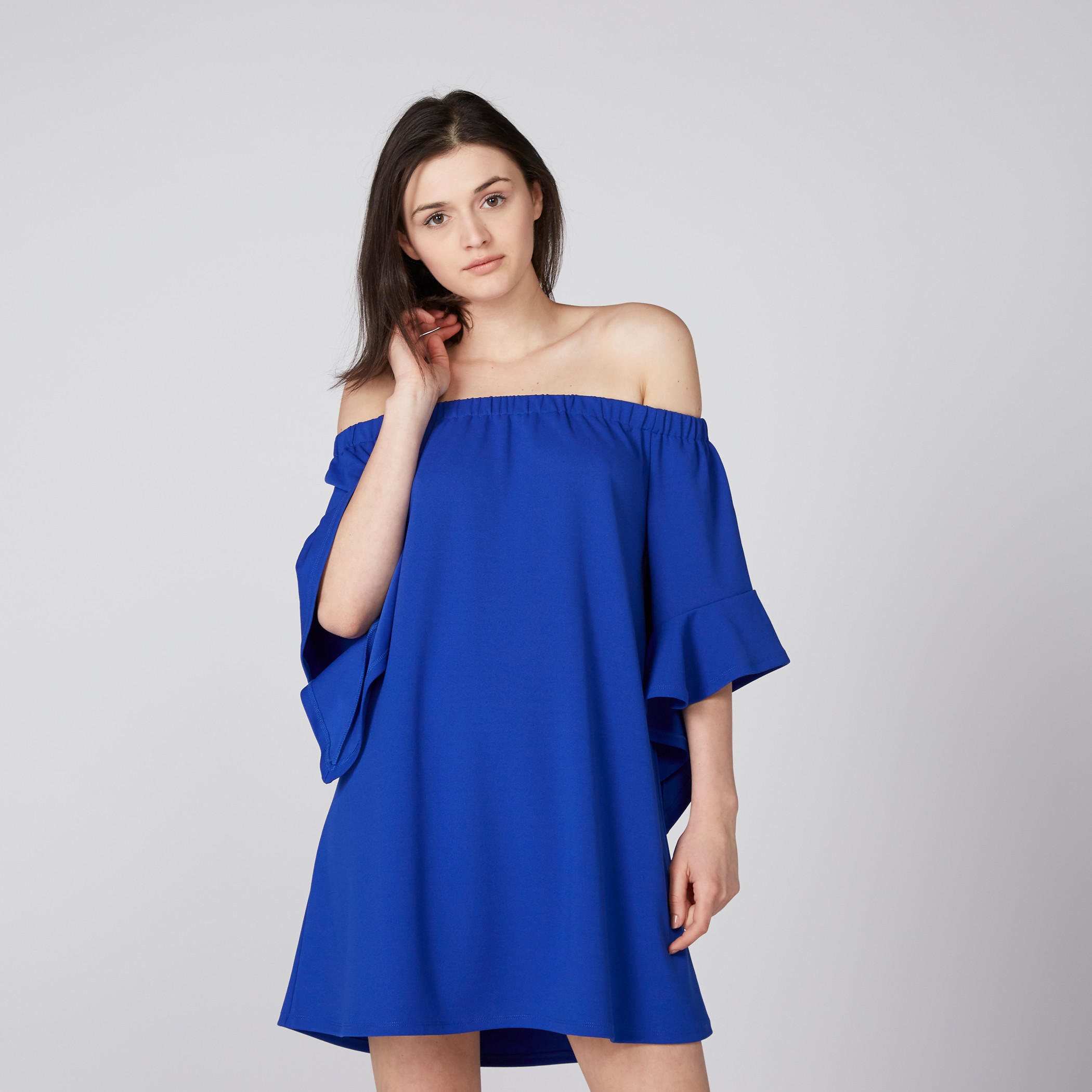 فستان قصير بأكتاف مكشوفة وأكمام واسعة-women-clothing-dresses-image-3