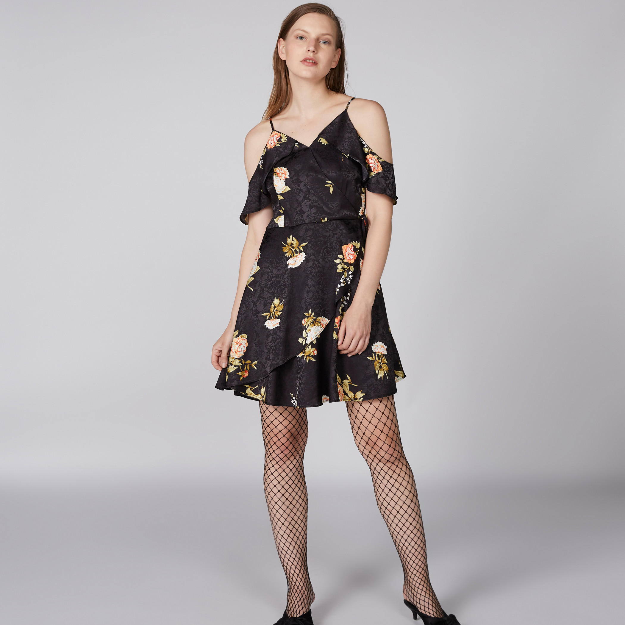 فستان مكشوف الأكتاف بطبعات أزهار-women-clothing-dresses-image-1