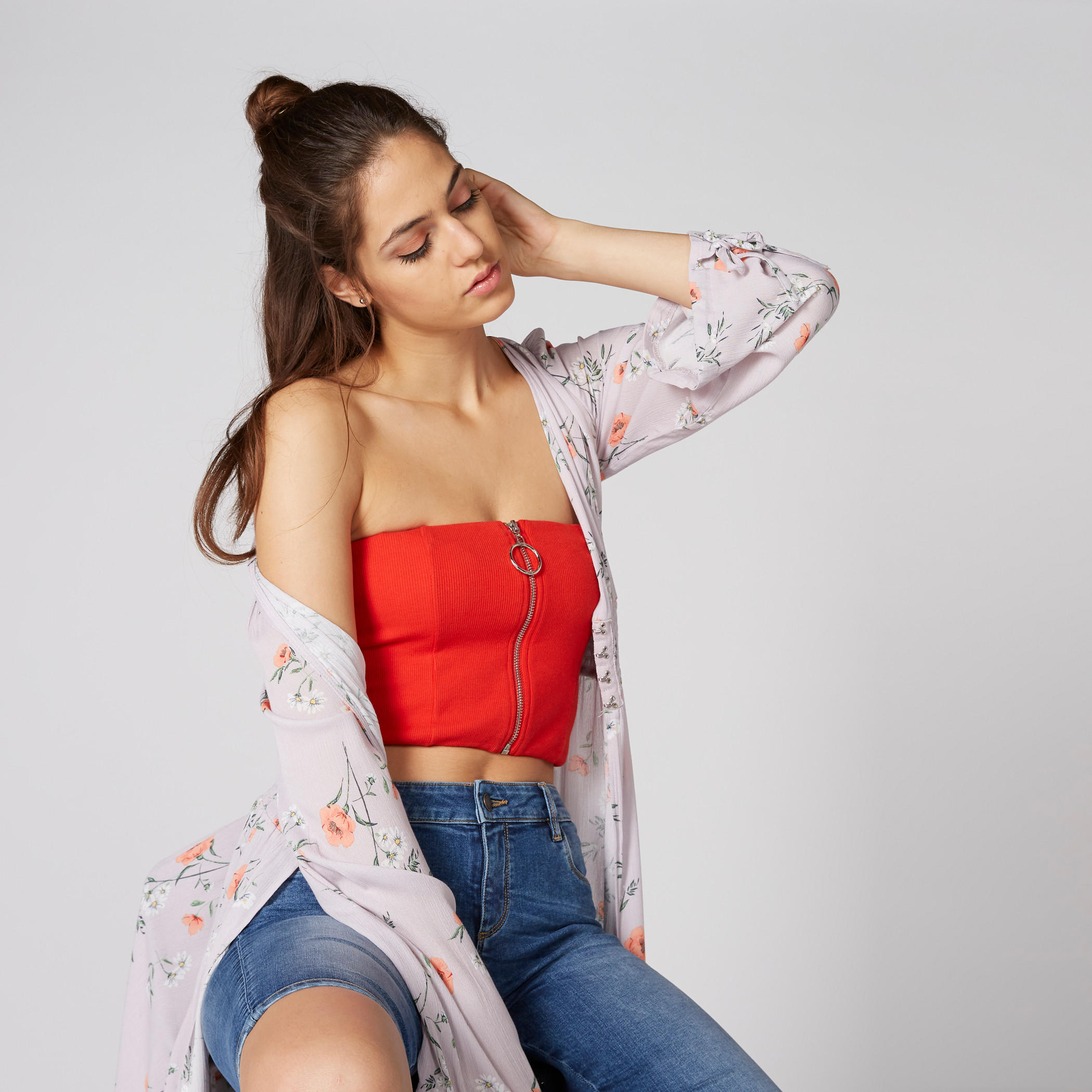 بلوزة قصيرة مضلعة بسحاب-women-clothing-shirtsandblouses-blouses-image-1