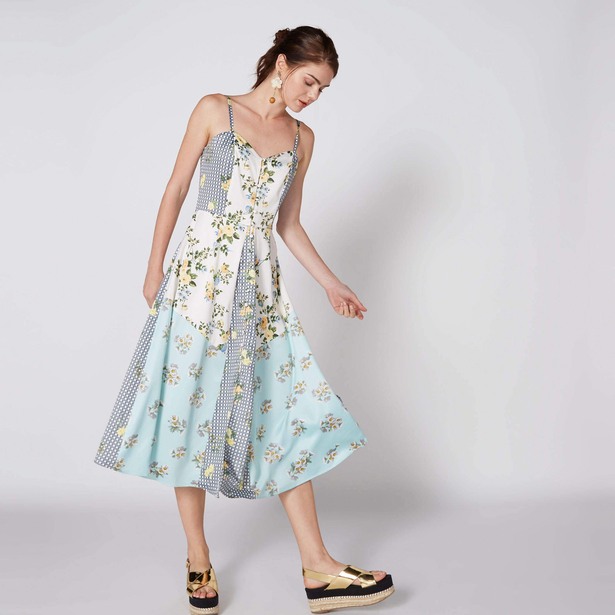 فستان متوسط الطول بنقوش وحمّالات رفيعة-women-clothing-dresses-image-3