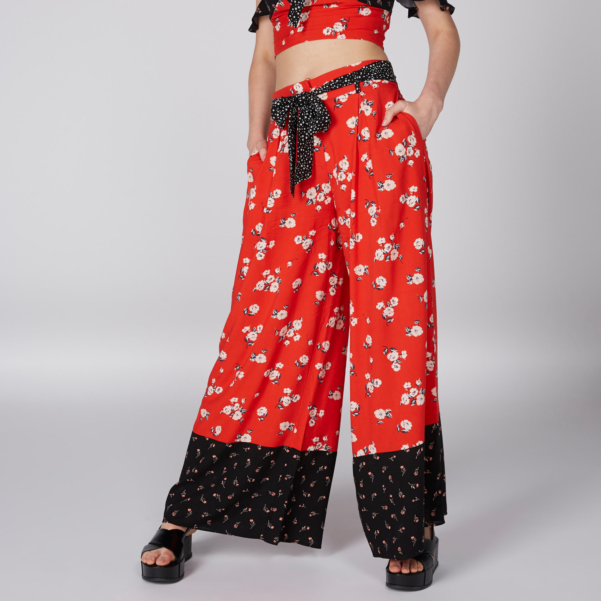 Printed Palazzo Pants with Tie Up Belt-women-clothing-bottoms-trousers-image-1