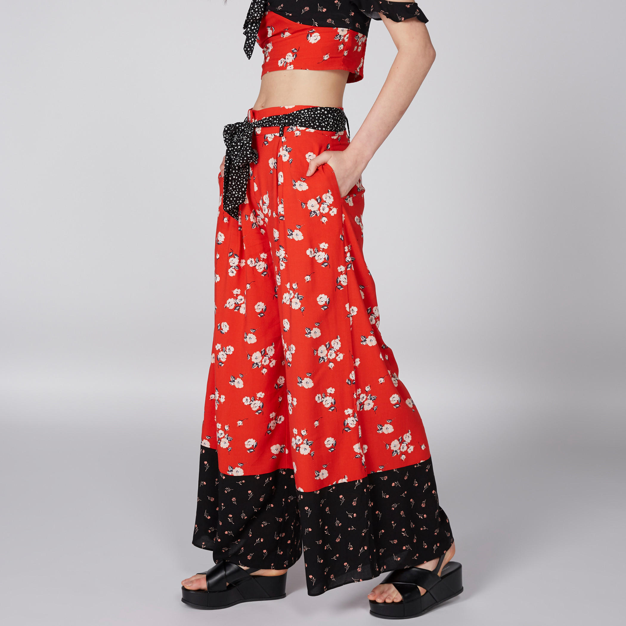 Printed Palazzo Pants with Tie Up Belt-women-clothing-bottoms-trousers-image-4