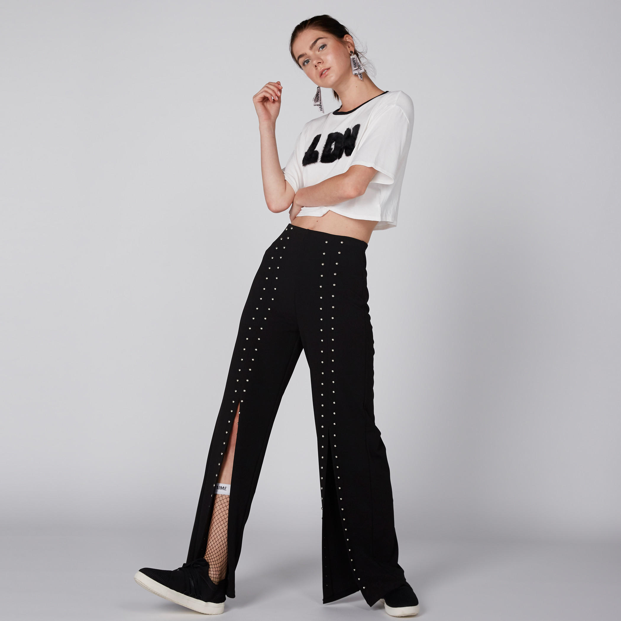 Studded Full Length Palazzo Pants with Elasticised Waistband-women-clothing-bottoms-trousers-image-1