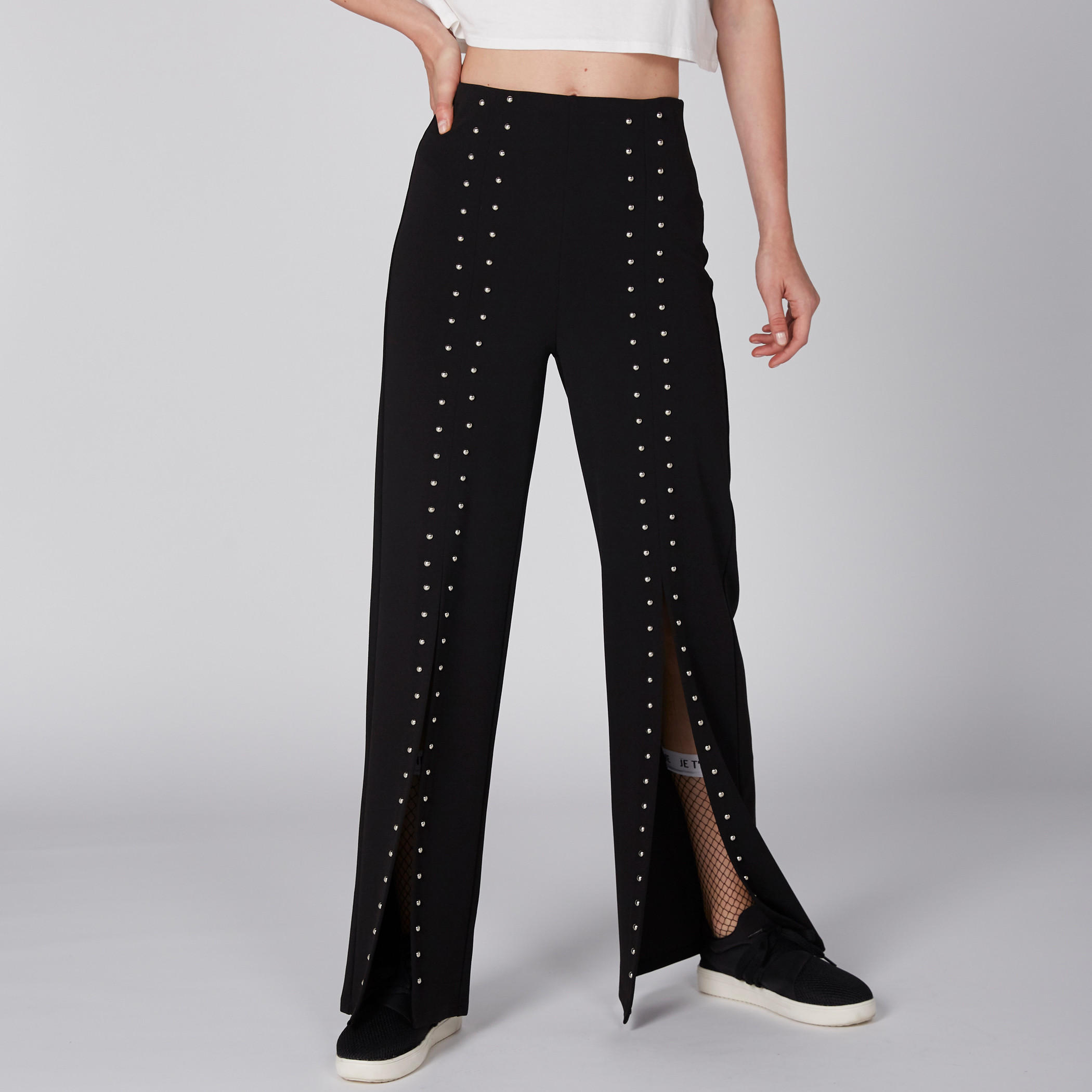 Studded Full Length Palazzo Pants with Elasticised Waistband-women-clothing-bottoms-trousers-image-2
