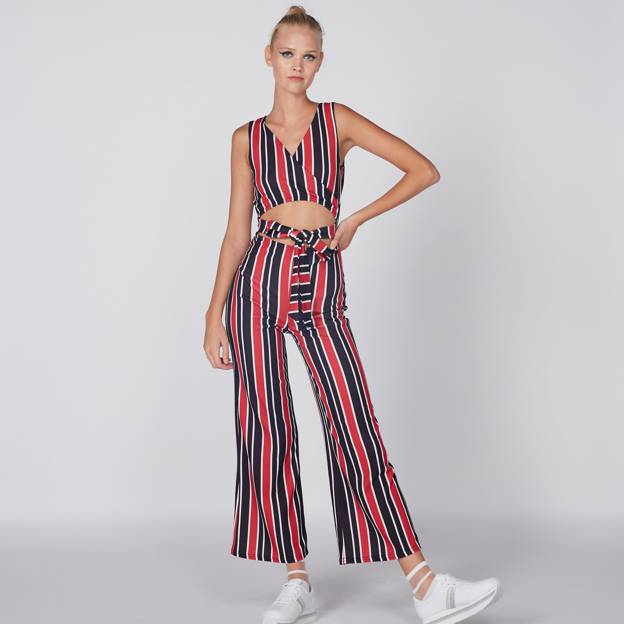 Striped Sleeveless Bustier Jumpsuit with Tie-Up Detail-women-clothing-jumpsuits-image-2