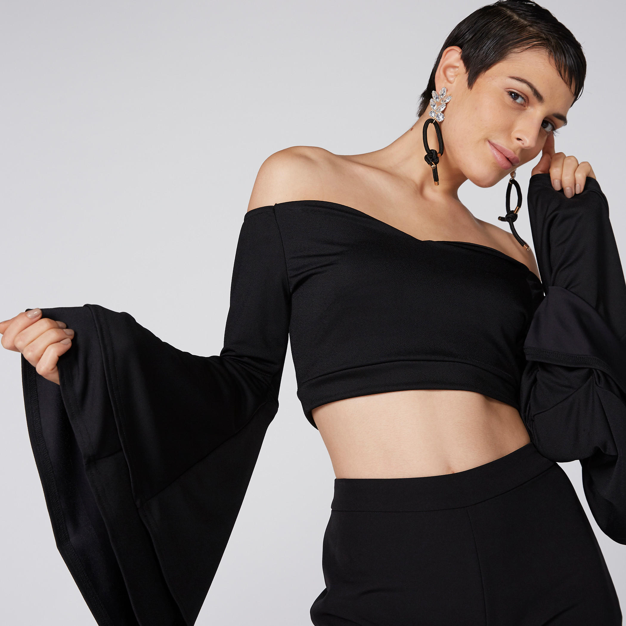 Bandeau Top with Flared Sleeves-women-clothing-shirtsandblouses-blouses-image-1