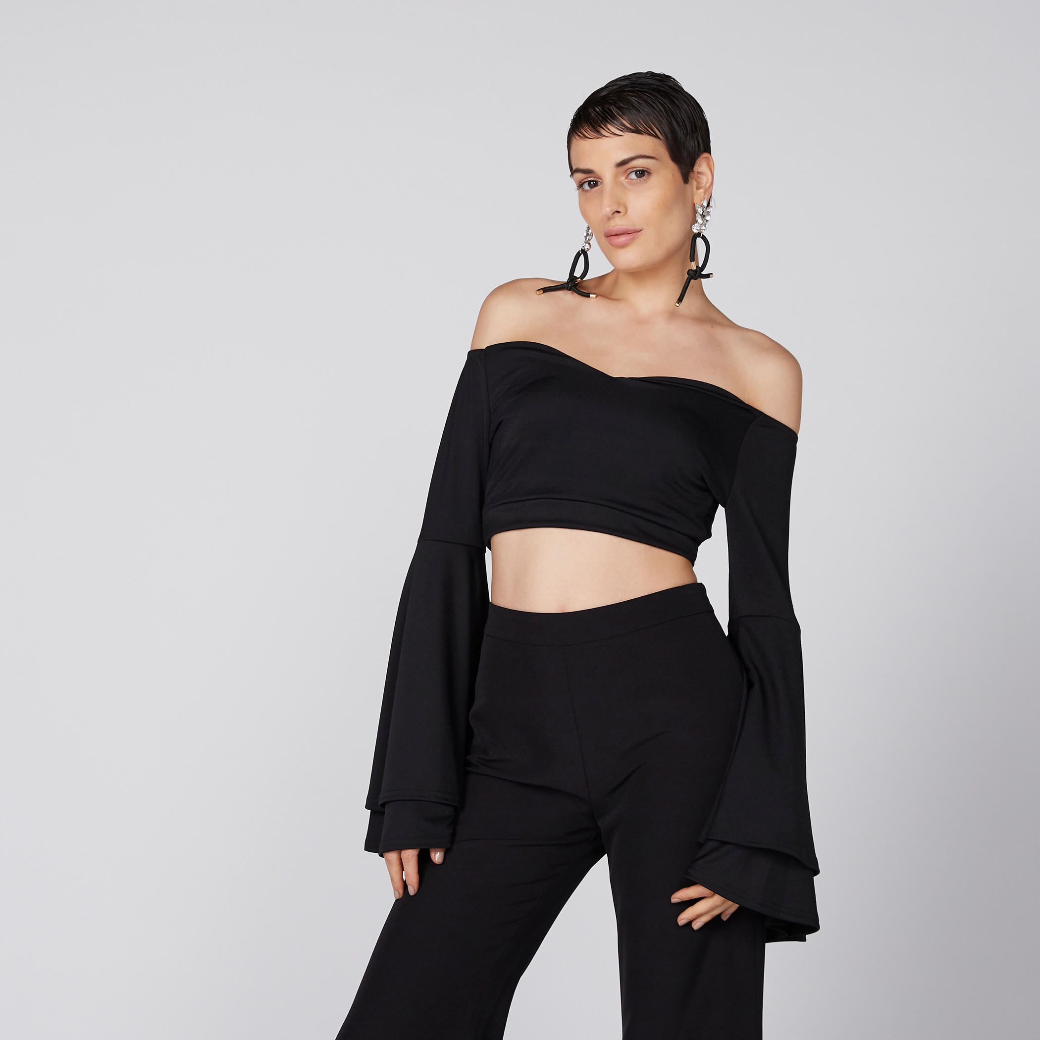Bandeau Top with Flared Sleeves-women-clothing-shirtsandblouses-blouses-image-2