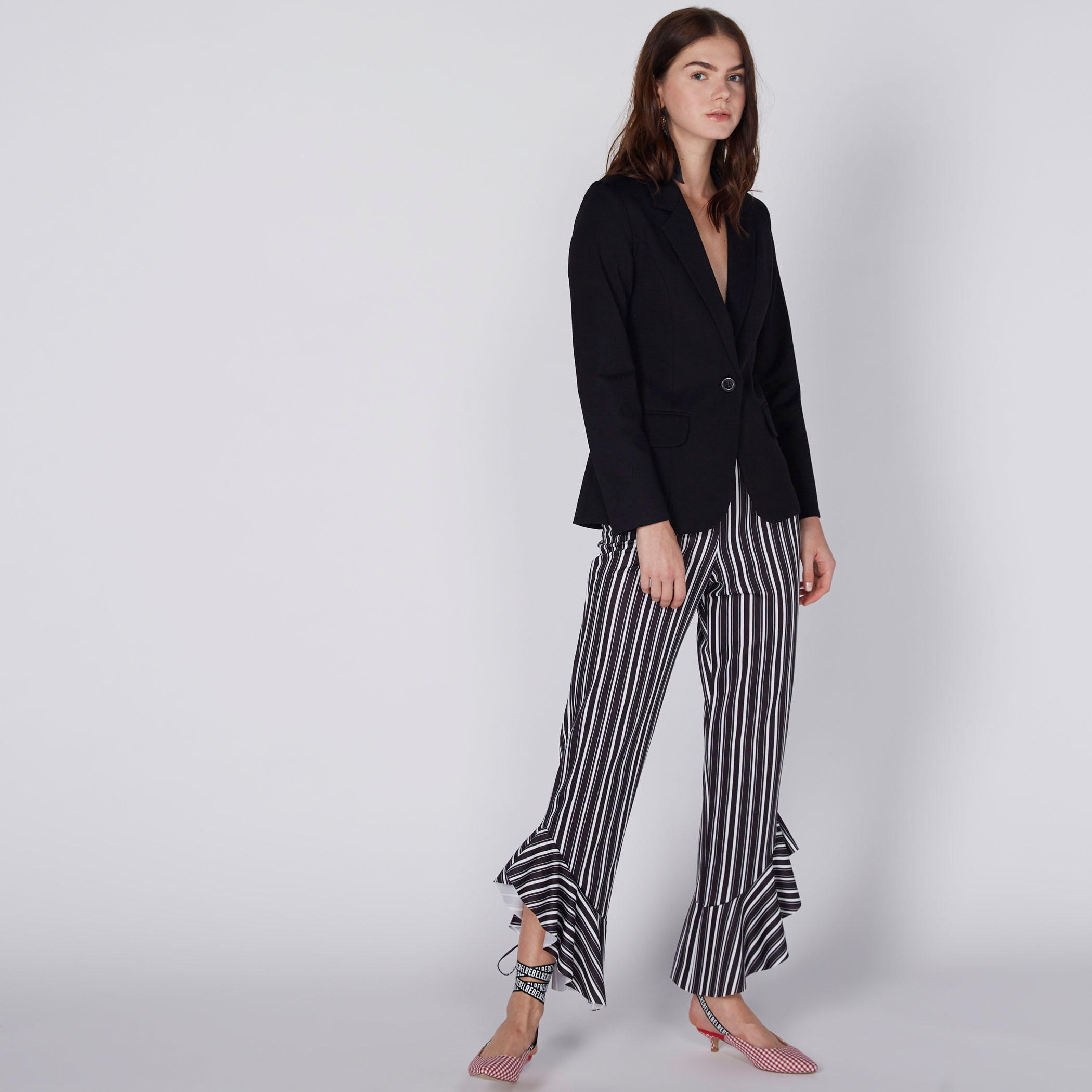 Striped Pants with Asymmetric Flared Ruffle Cuffs-women-clothing-bottoms-trousers-image-2