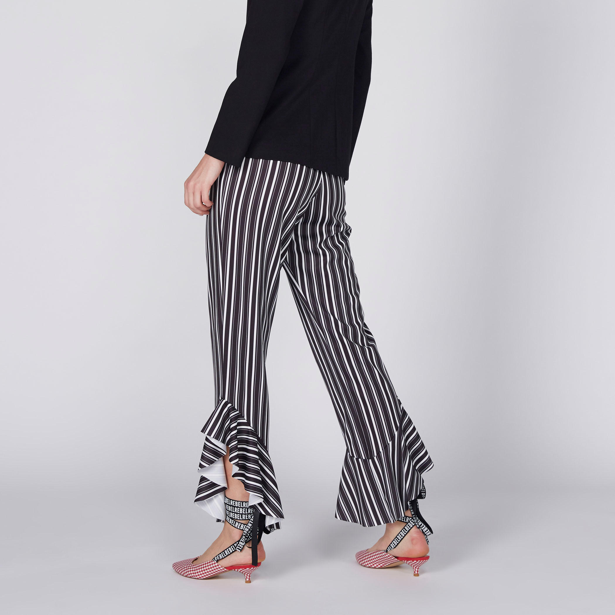 Striped Pants with Asymmetric Flared Ruffle Cuffs-women-clothing-bottoms-trousers-image-5