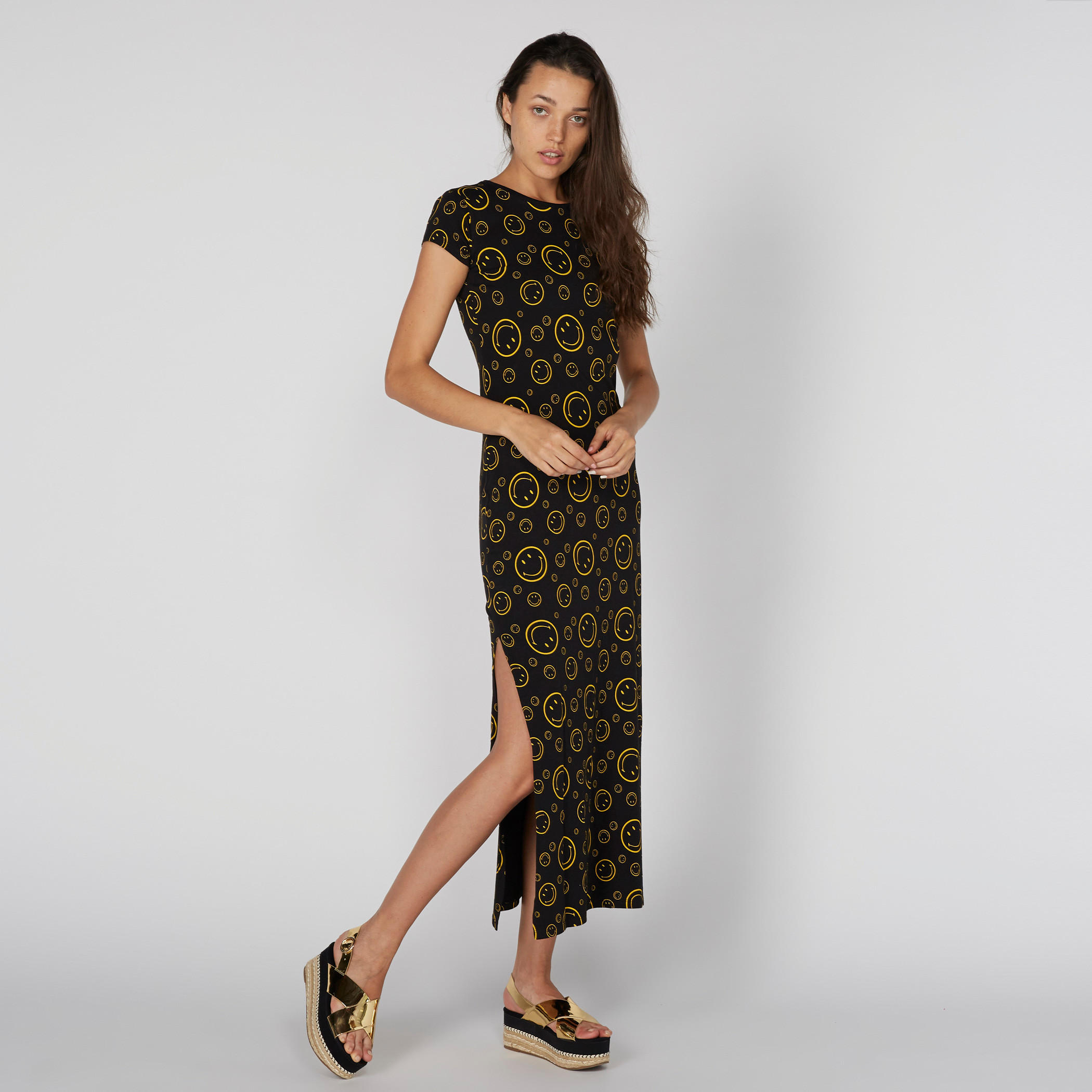 فستان بياقة مستديرة وطبعات وفتحات جانبية-women-clothing-dresses-image-4