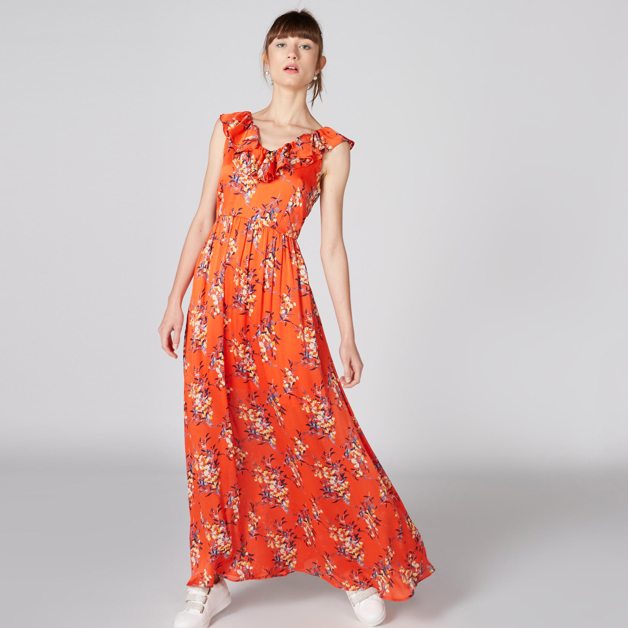 Printed Sleeveless Maxi Dress with Ruffle Detail-women-clothing-dresses-image-3