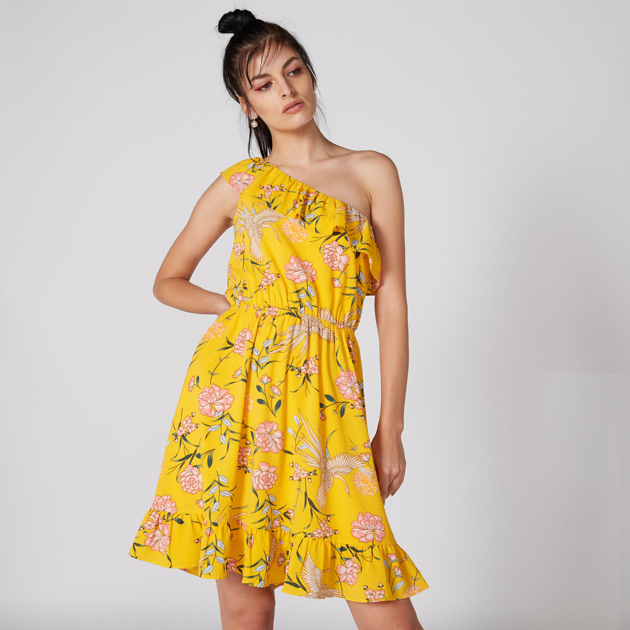 Printed One-Shoulder Midi Dress with Ruffle Detail-women-clothing-dresses-image-3