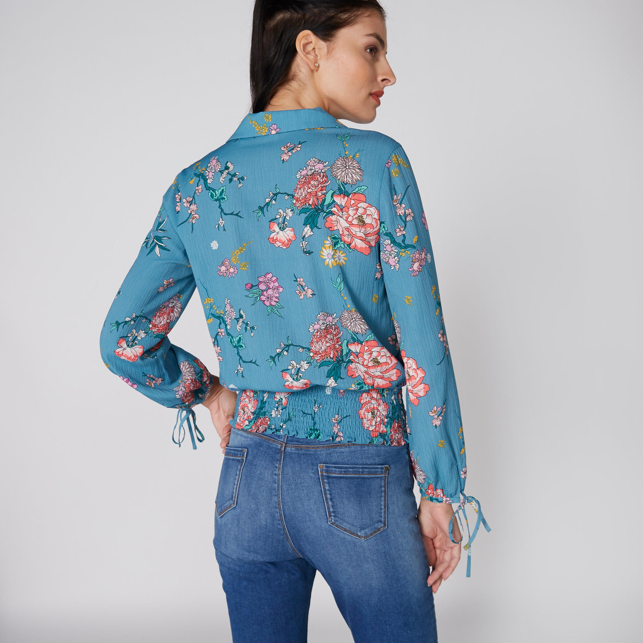 Printed Top with Long Sleeves and Smocking Detail-women-clothing-shirtsandblouses-blouses-image-2