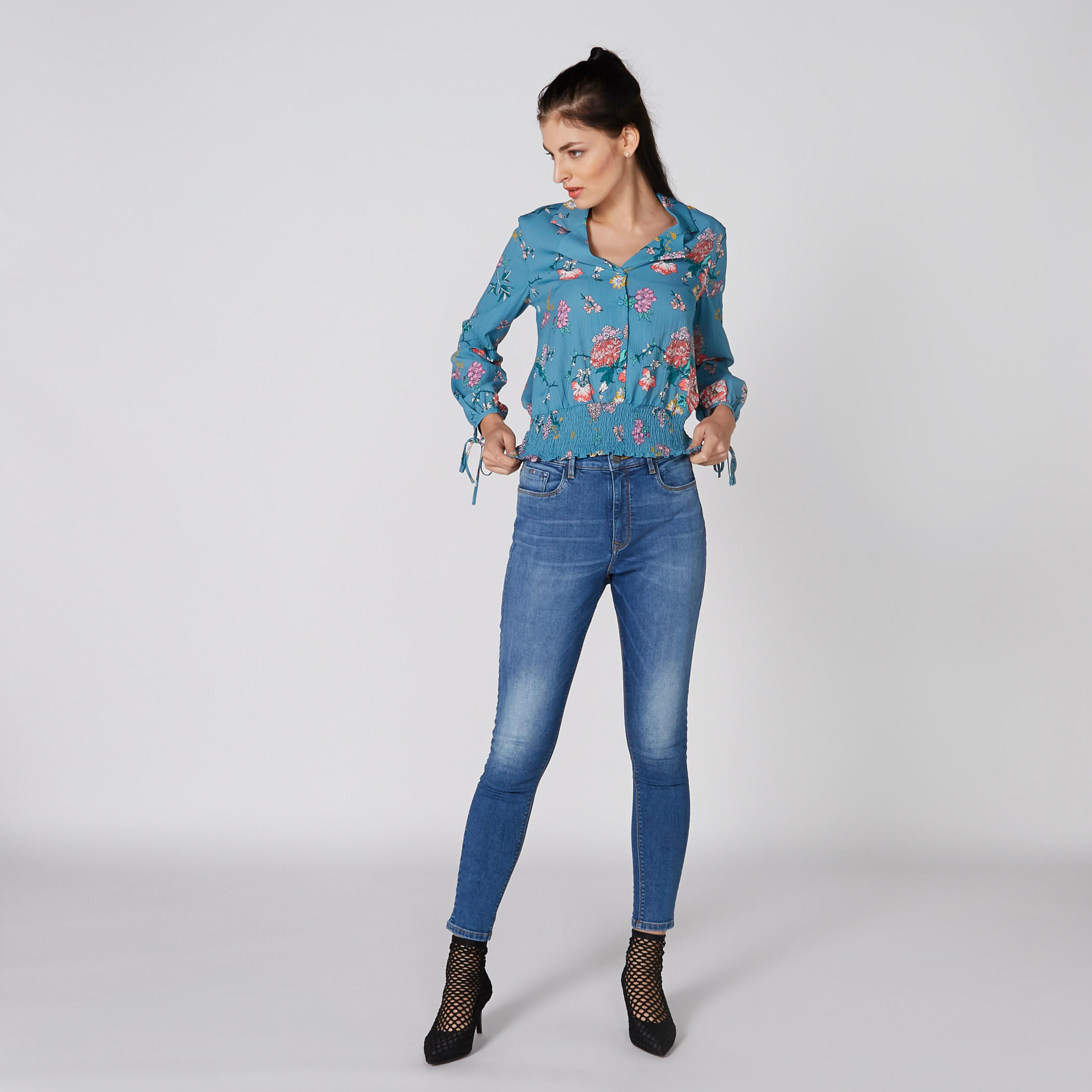 Printed Top with Long Sleeves and Smocking Detail-women-clothing-shirtsandblouses-blouses-image-3