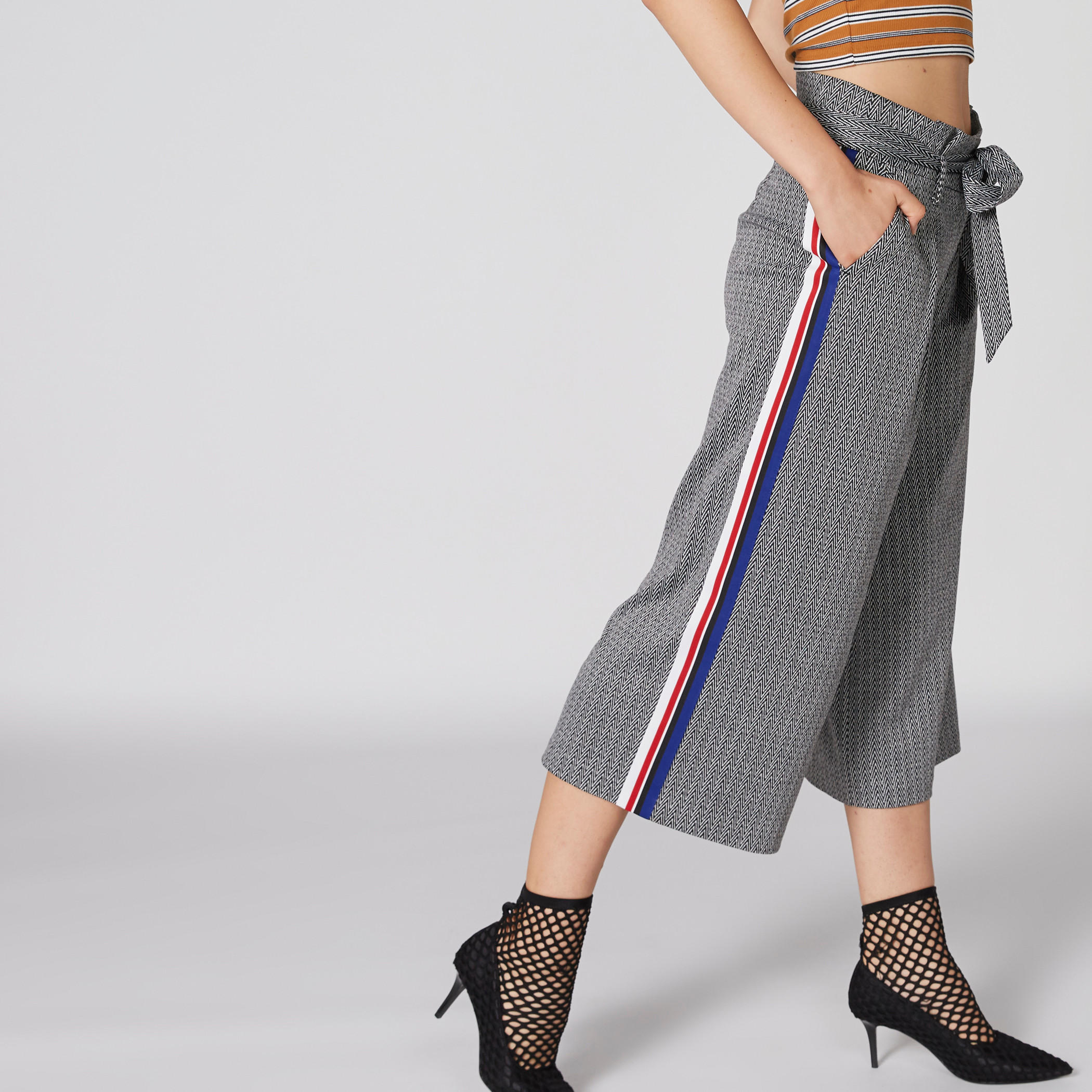 Printed Culottes with Tie Up and Tape Detail-women-clothing-bottoms-trousers-image-1