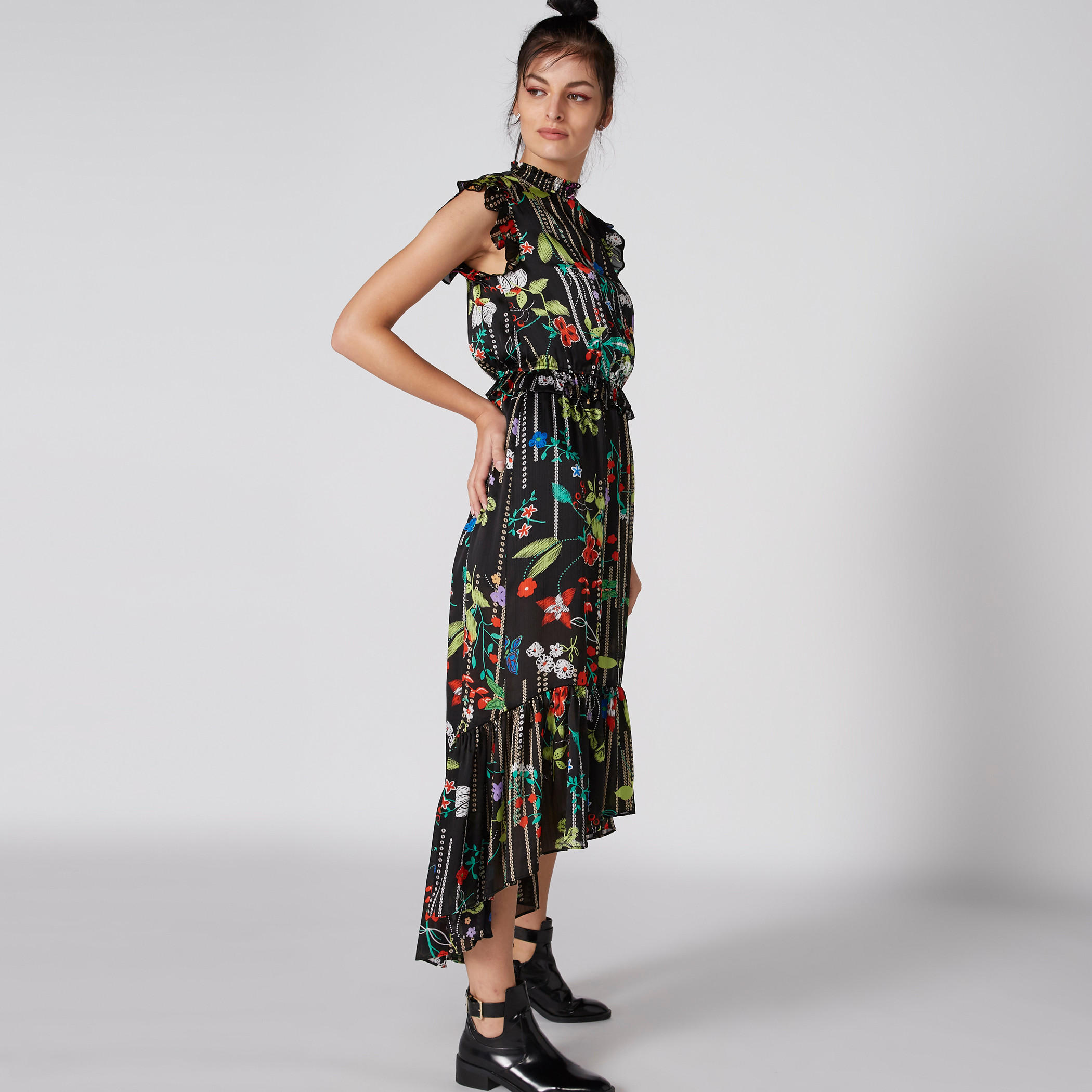 فستان طويل دون أكمام بياقة عالية وحوّاف غير مستويّة وطبعات-women-clothing-dresses-image-4