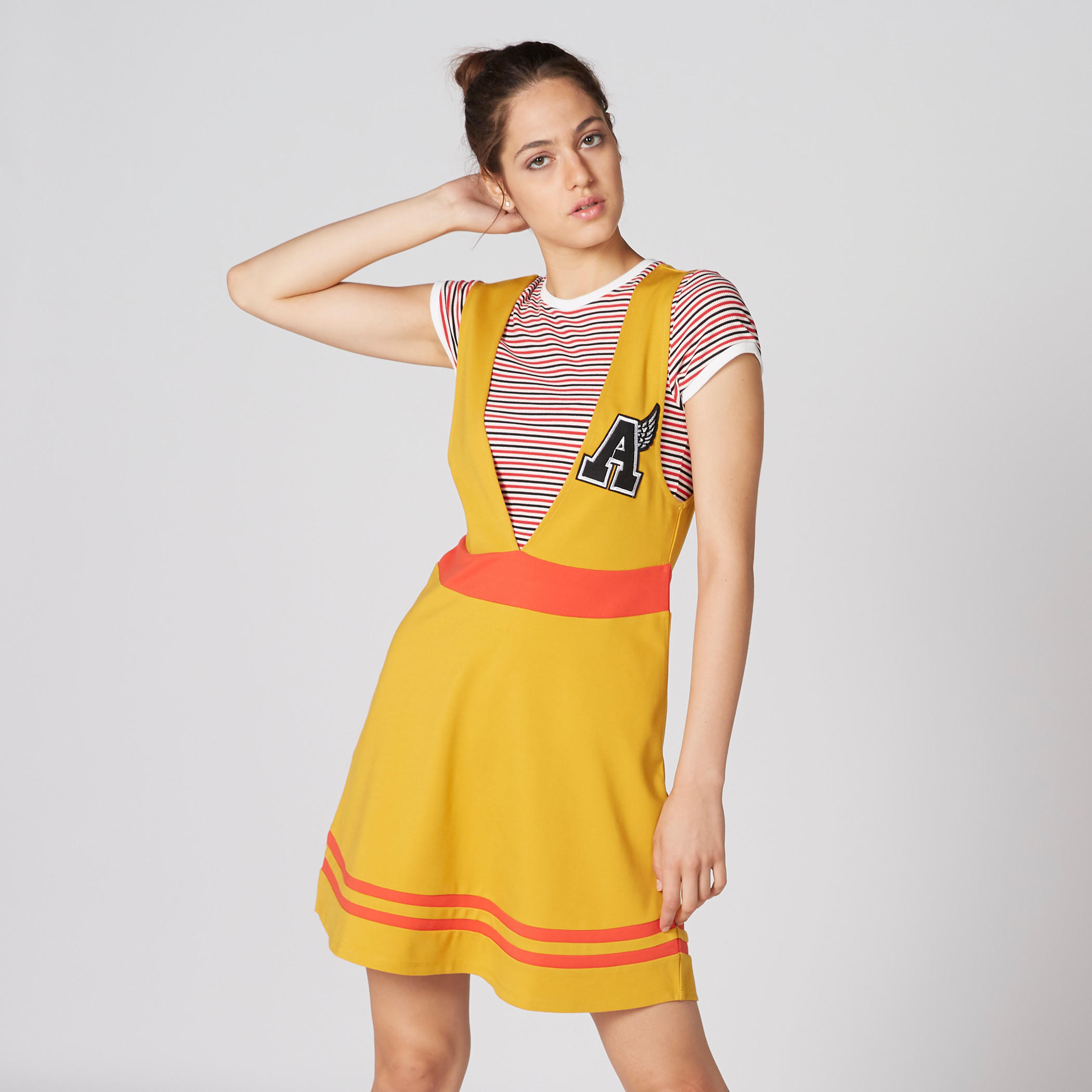 Printed Mini Dress with Applique Detail-women-clothing-dresses-image-1