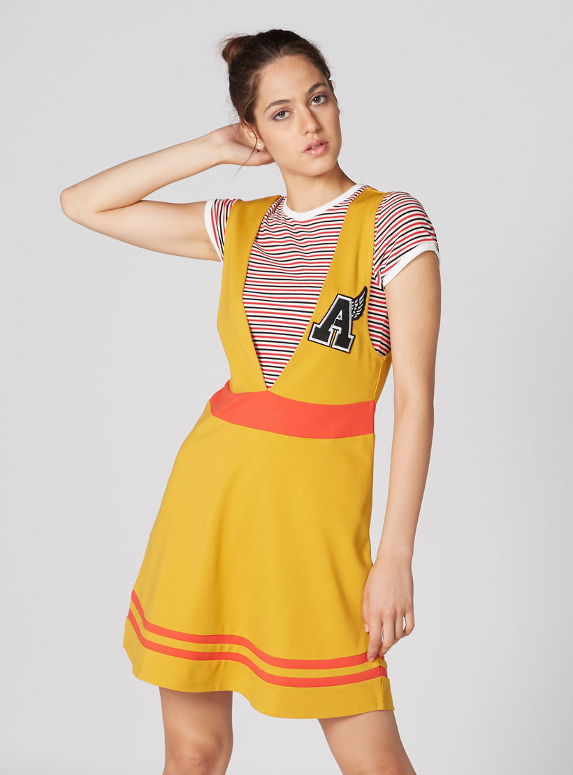 Printed Mini Dress with Applique Detail-women-clothing-dresses-image-1