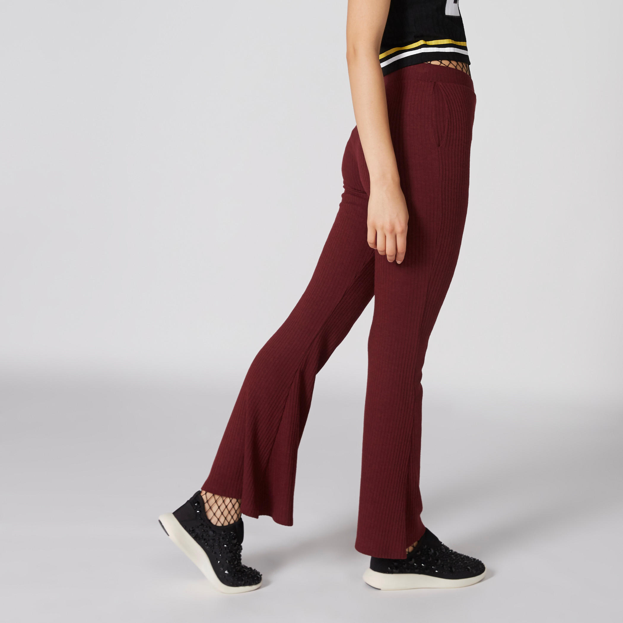 سروال مضلع بخصر مطاطي فيت آند فلاير-women-clothing-bottoms-trousers-image-4
