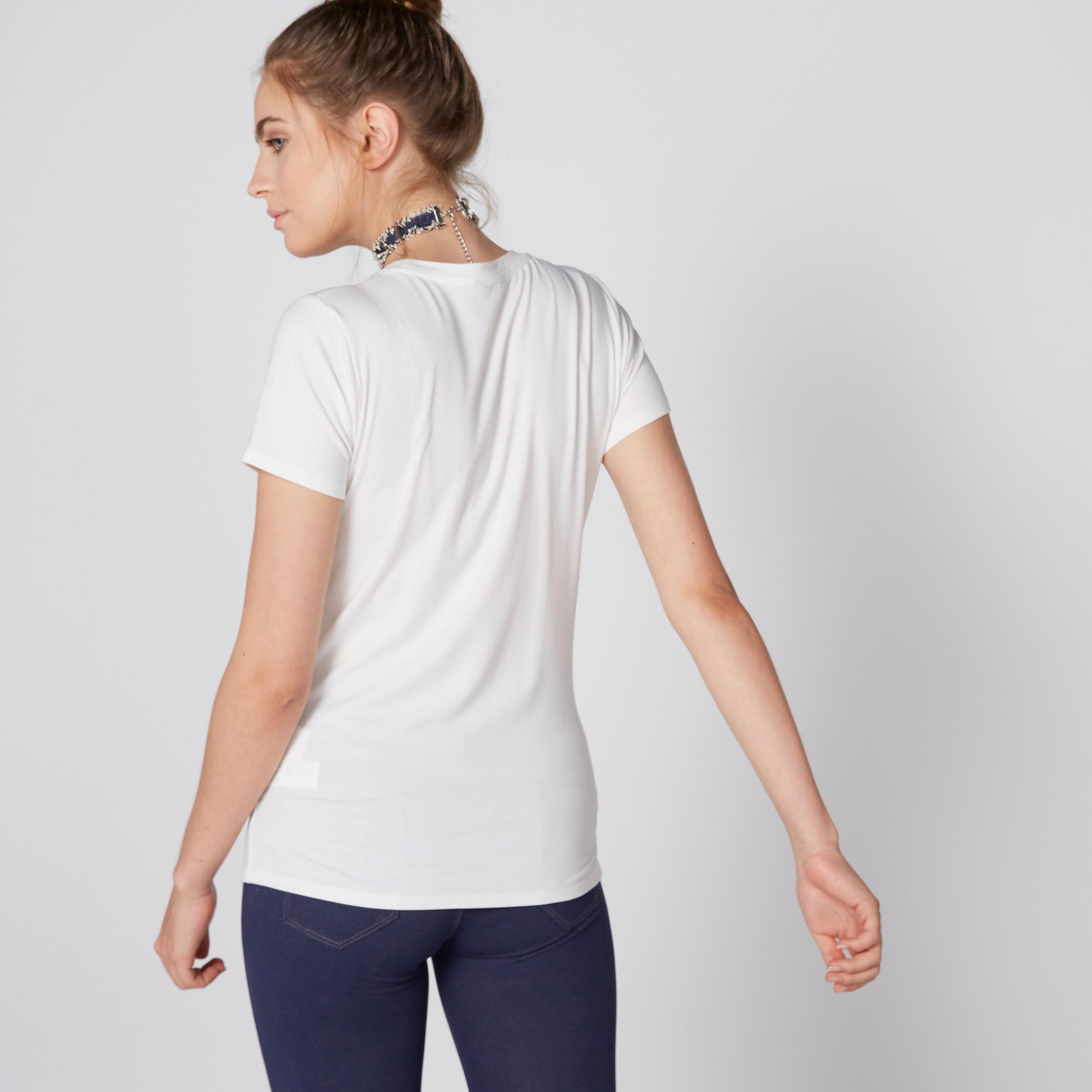 Embellished T-Shirt with Round Neck and Short Sleeves-women-clothing-tshirts-image-2