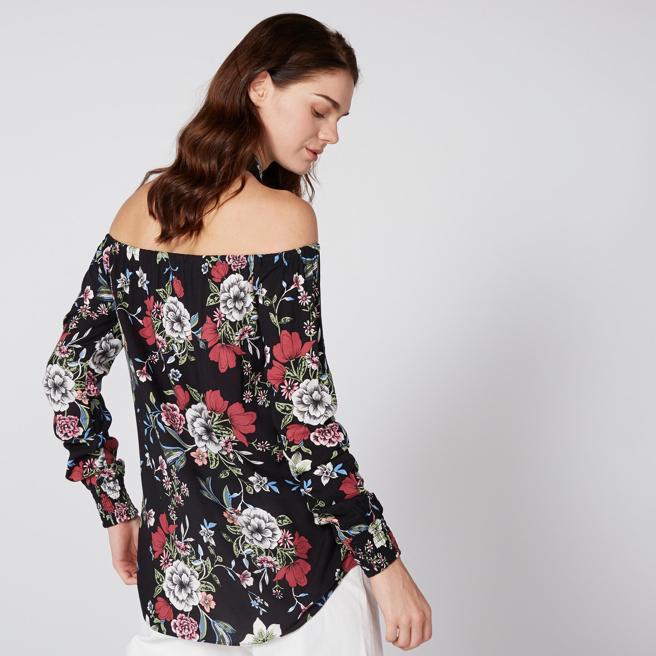 قميص بياقة طوق وأكمام طويلة وطبعات أزهار-women-clothing-shirtsandblouses-shirts-image-3
