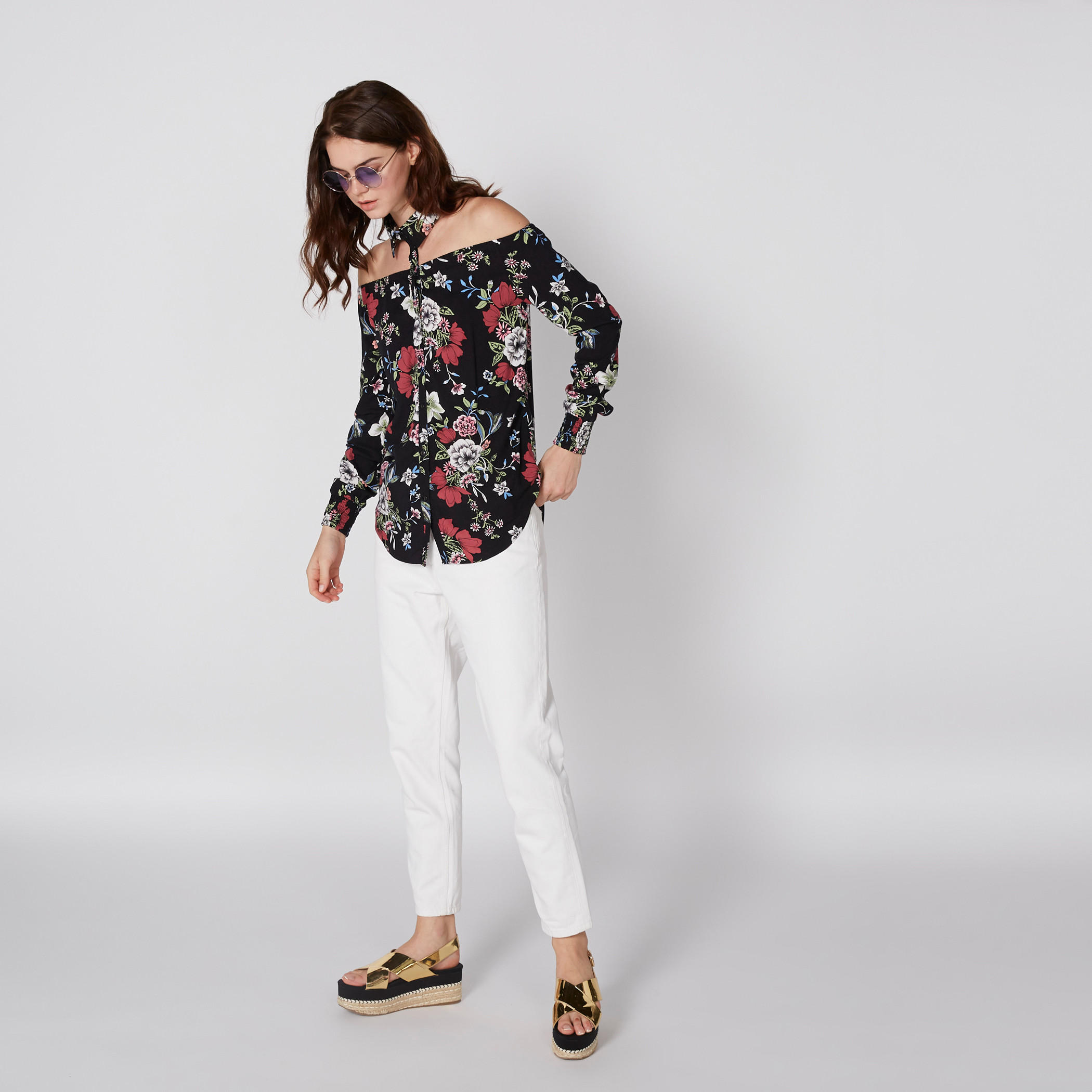 قميص بياقة طوق وأكمام طويلة وطبعات أزهار-women-clothing-shirtsandblouses-shirts-image-4