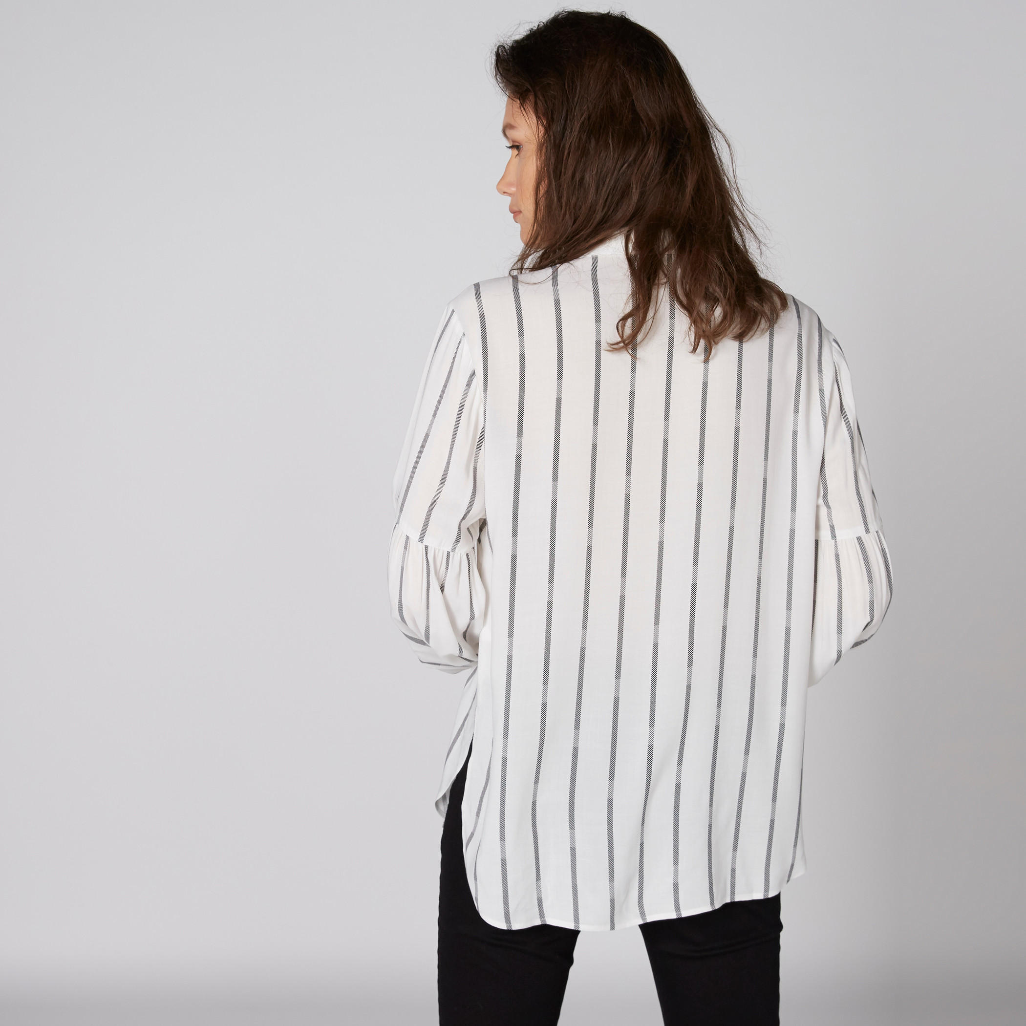 Striped Shirt with Embroidery and Complete Placket-women-clothing-shirtsandblouses-shirts-image-2
