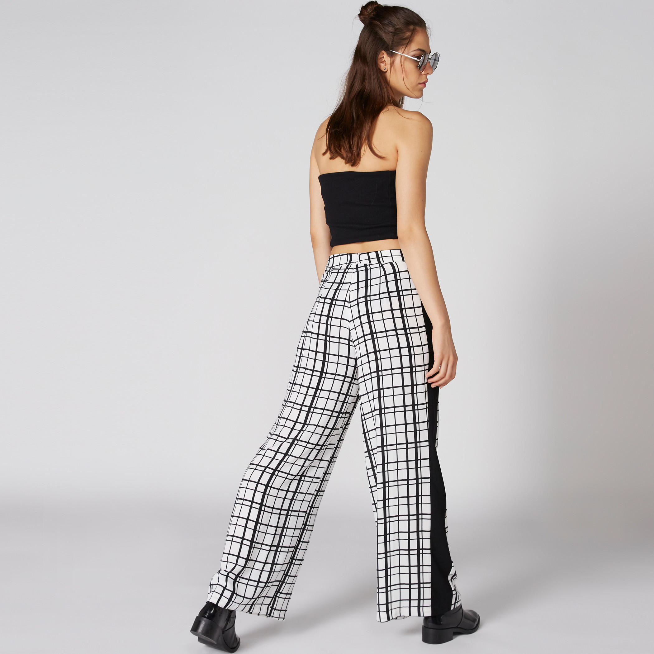 بنطال بالازو كاروهات بخصر مطّاطي وجيوب-women-clothing-bottoms-trousers-image-2