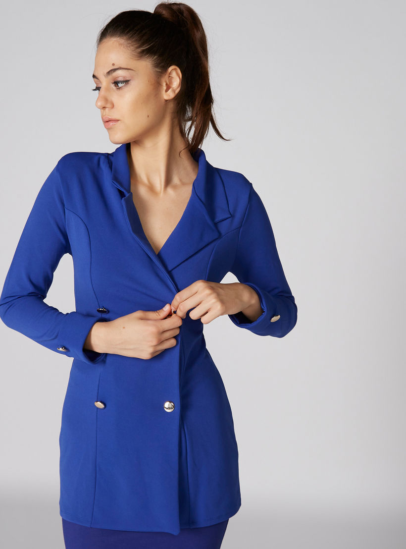 جاكيت ترينش بأكمام طويلة وأزرار-women-winterwear-coatsandjackets-jackets-image-3