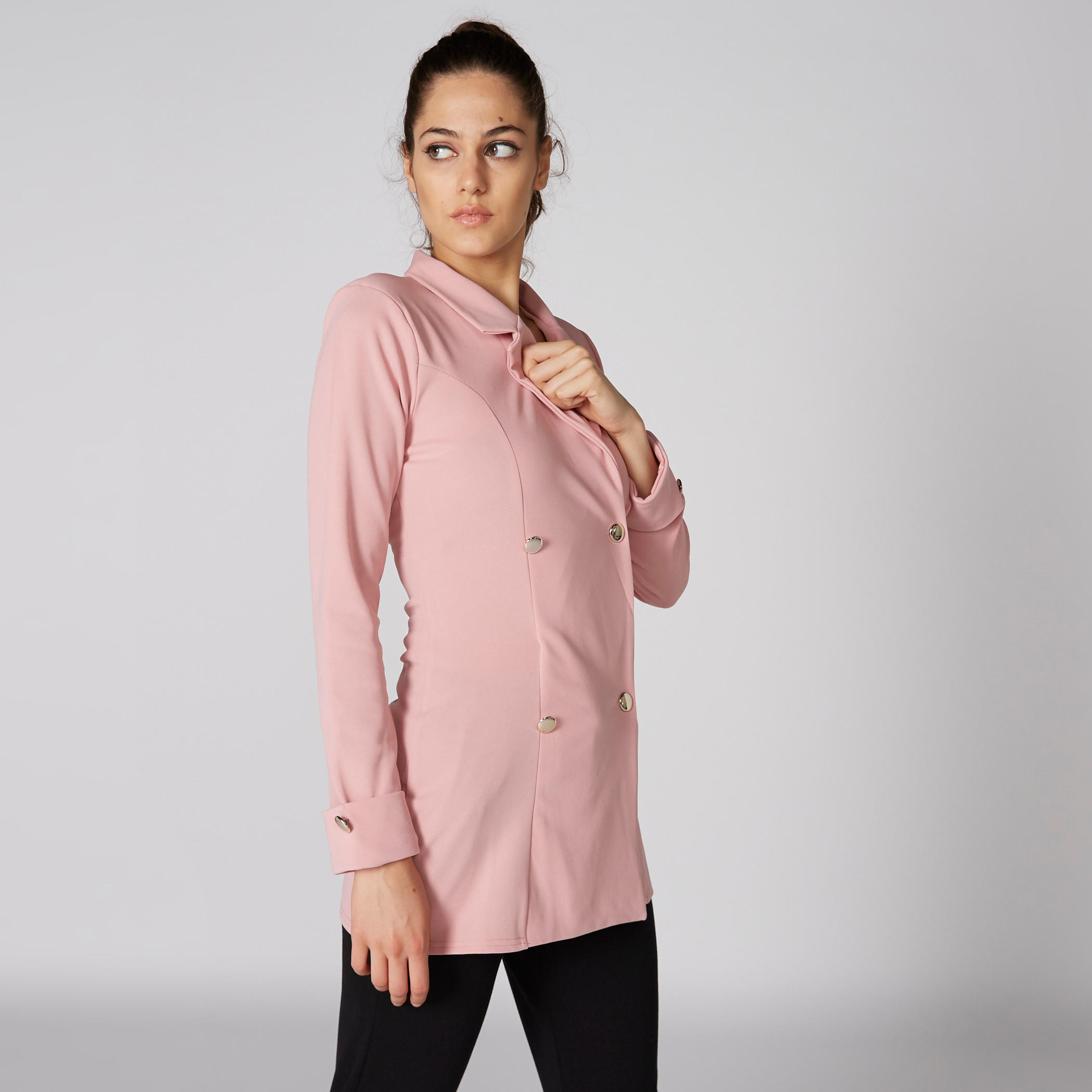 جاكيت ترينش بأكمام طويلة وأزرار-women-winterwear-coatsandjackets-jackets-image-4