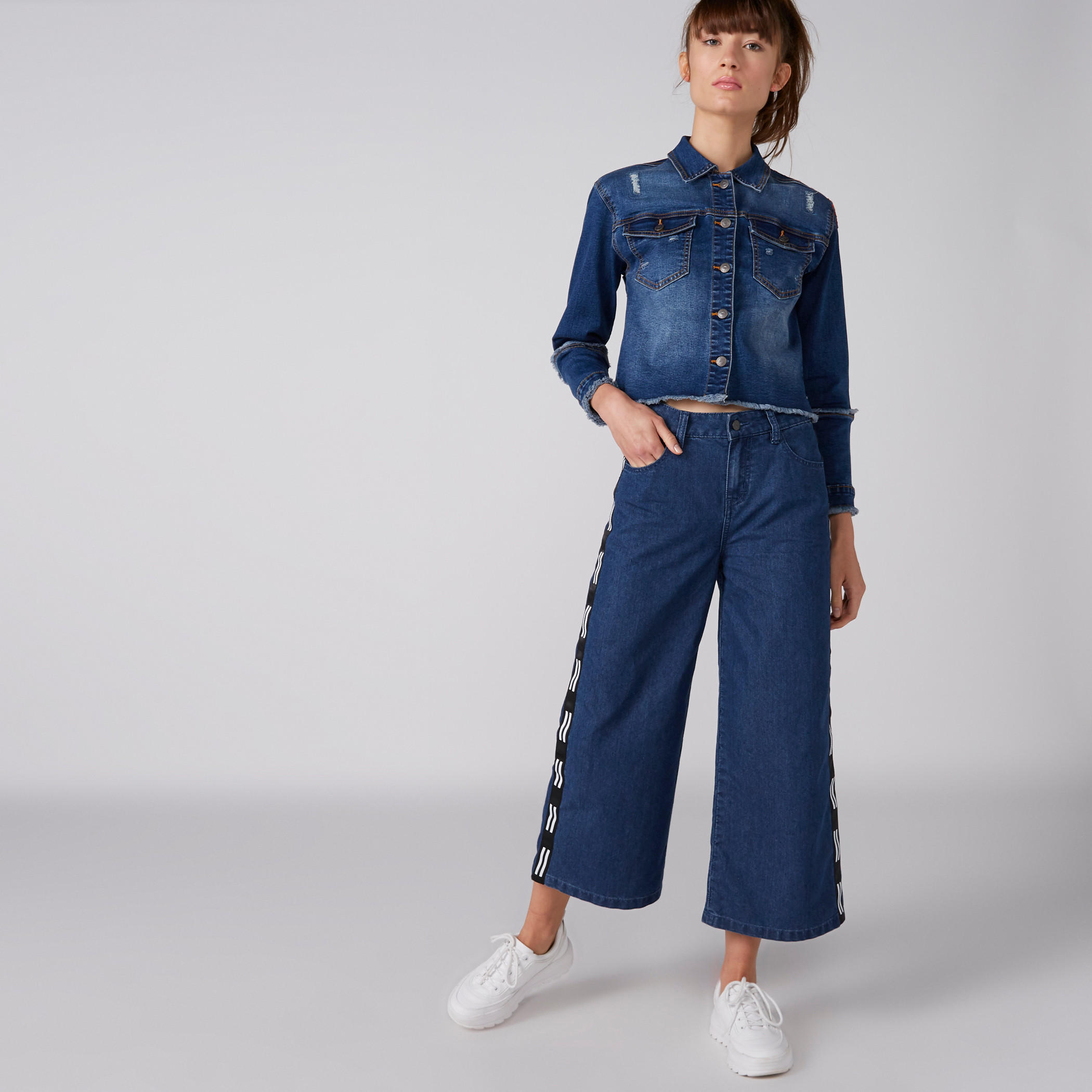 Tape and Pocket Detail Culottes with Button Closure-women-clothing-bottoms-trousers-image-1