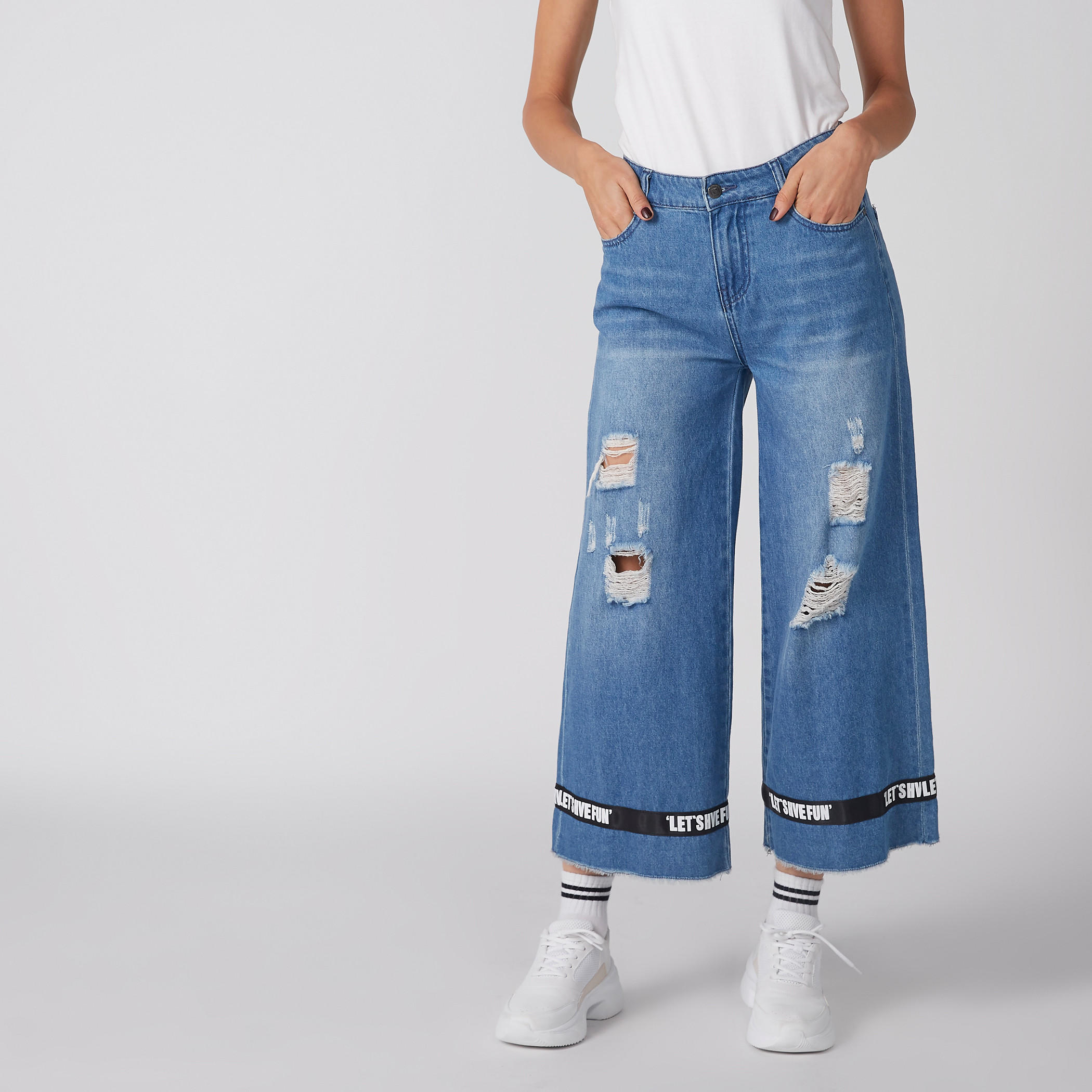بنطال واسع الساقين دينم بجيوب-women-clothing-bottoms-trousers-image-1