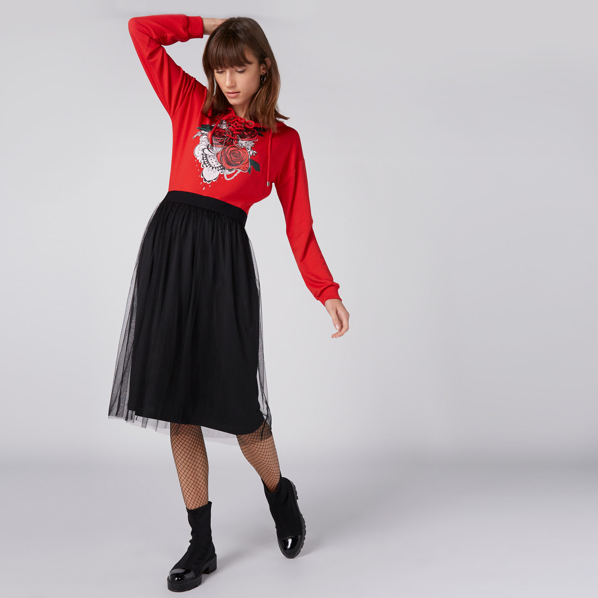 فستان ميدي بطبعات وأكمام طويلة وقبعة-women-clothing-dresses-image-3
