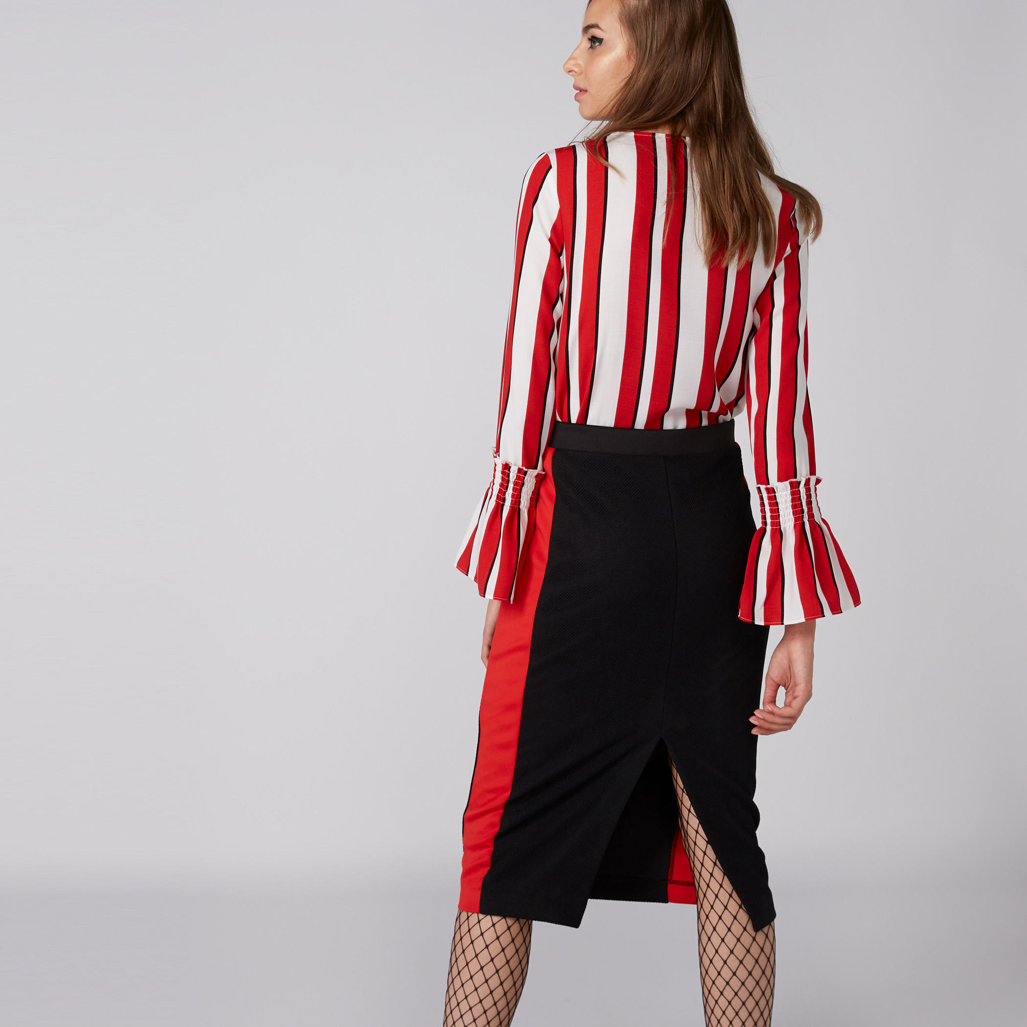 تنورة متوسطة الطول بفتحة جانبية-women-clothing-bottoms-skirts-image-2