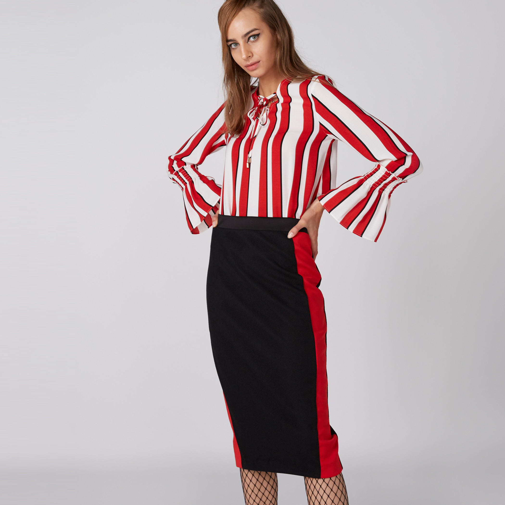 تنورة متوسطة الطول بفتحة جانبية-women-clothing-bottoms-skirts-image-3