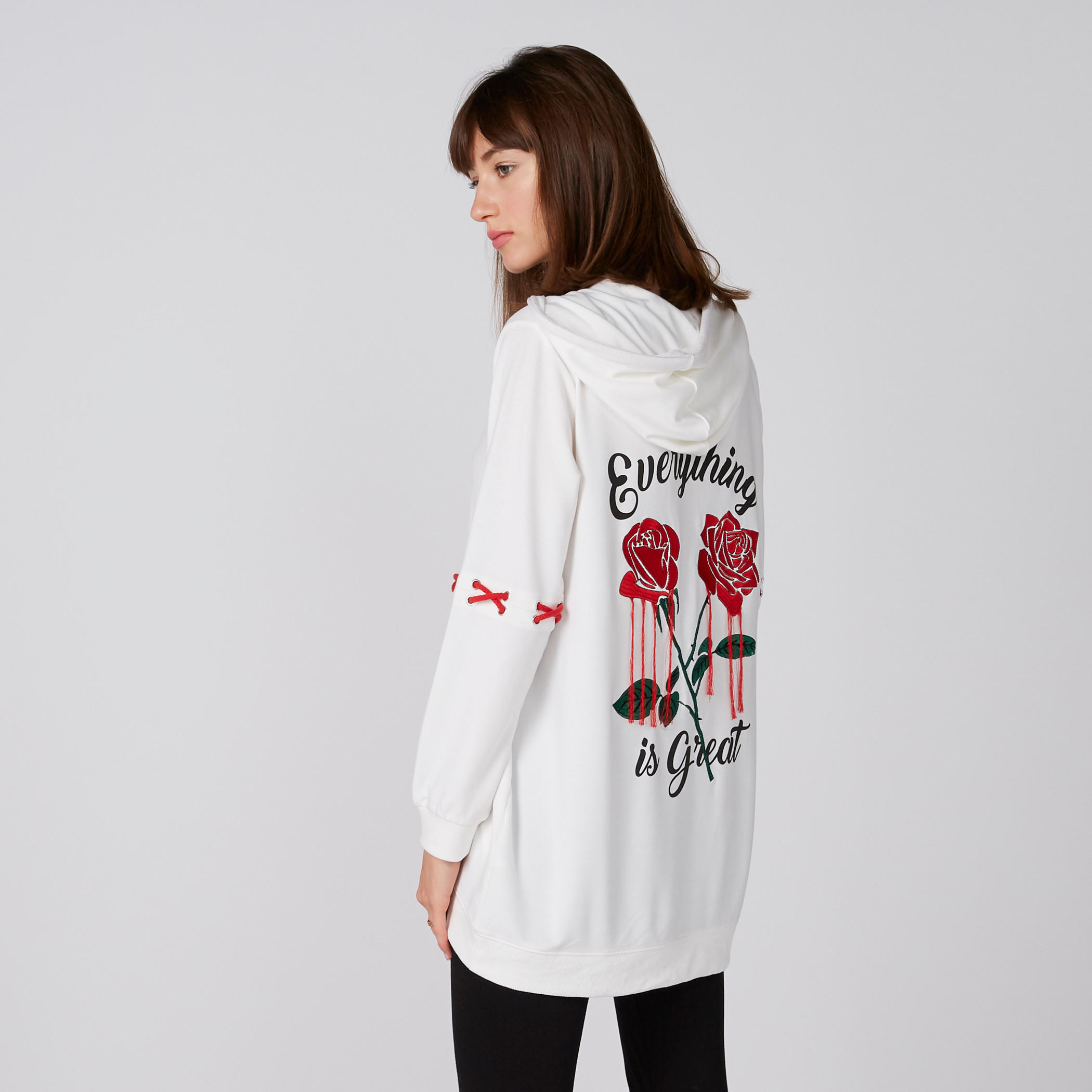 Printed Sweatshirt with Long Sleeves and Hood-women-winterwear-hoodiesandsweatshirts-hoodies-image-1