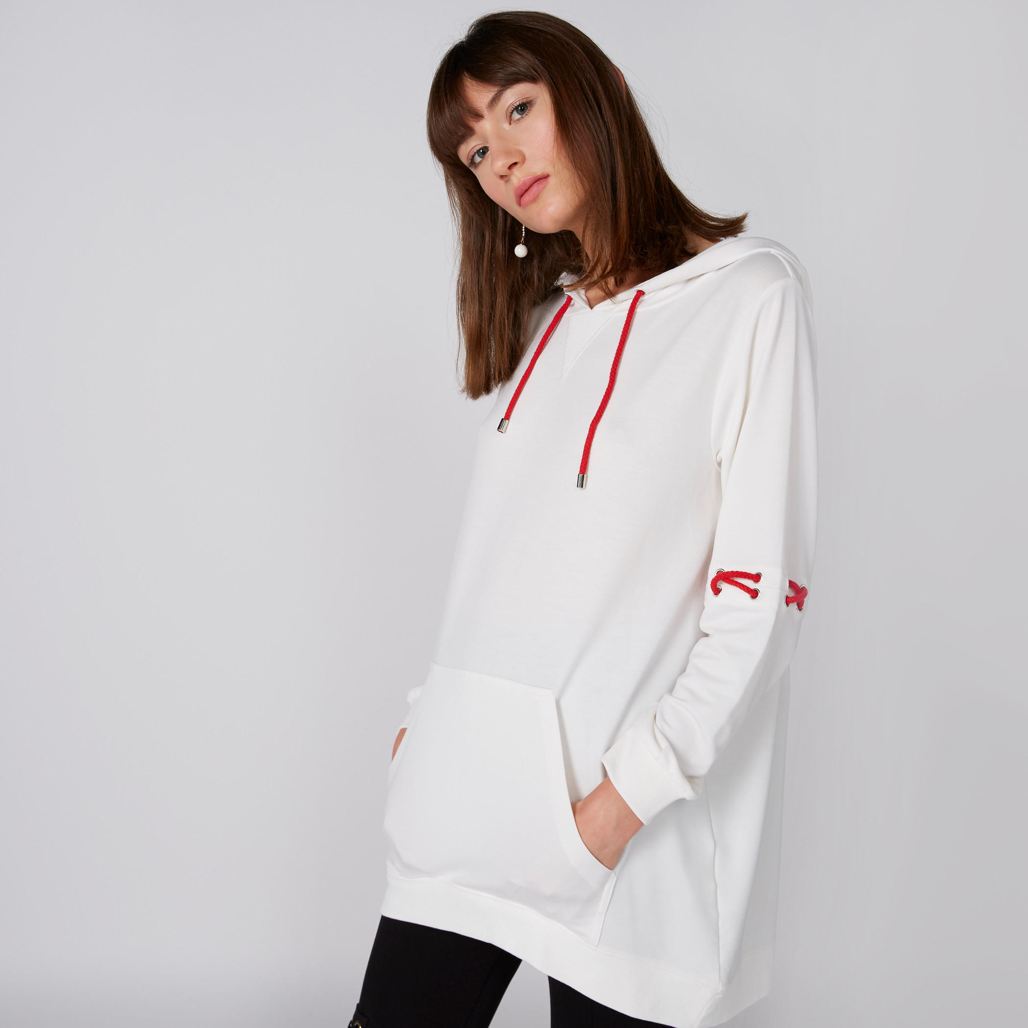 Printed Sweatshirt with Long Sleeves and Hood-women-winterwear-hoodiesandsweatshirts-hoodies-image-2