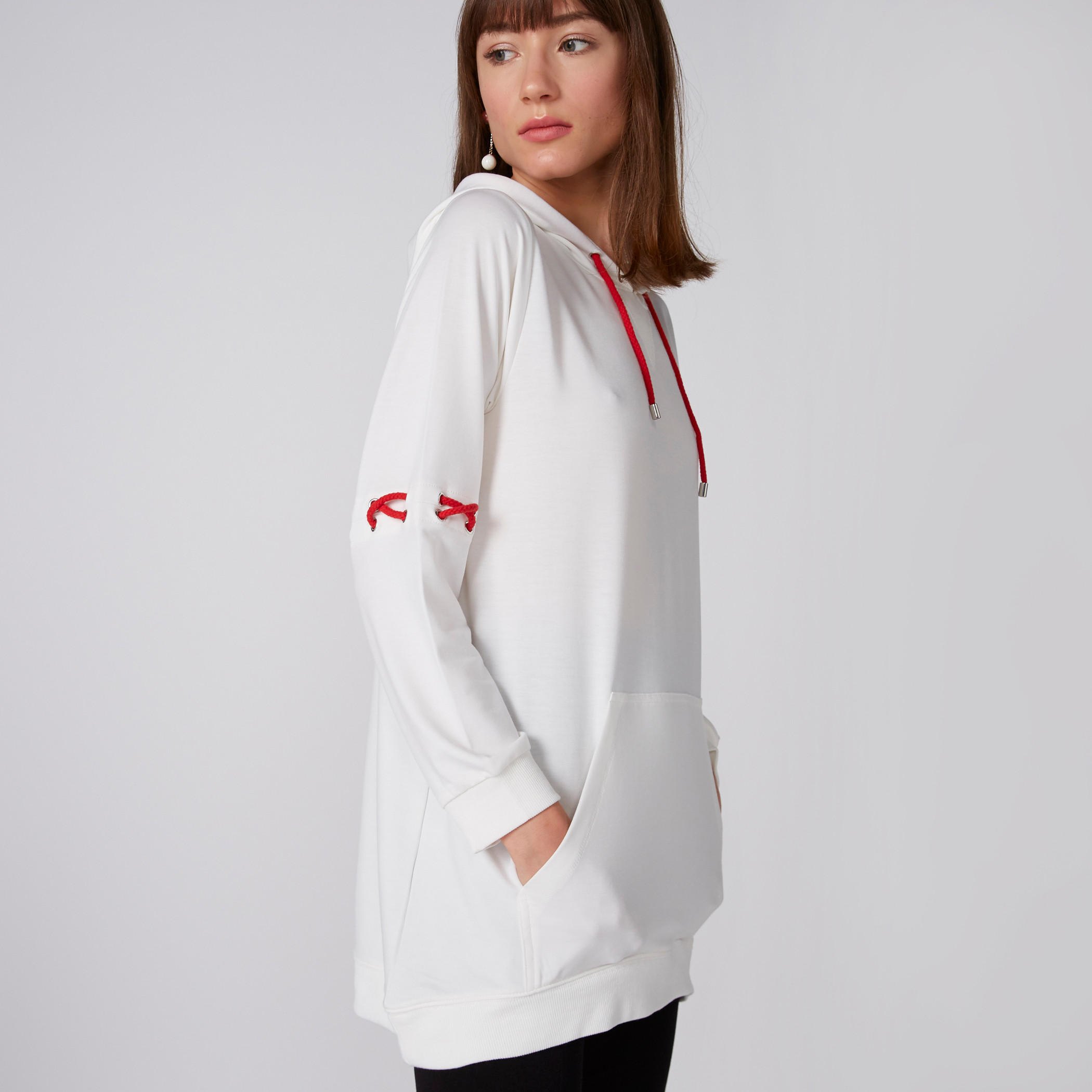 Printed Sweatshirt with Long Sleeves and Hood-women-winterwear-hoodiesandsweatshirts-hoodies-image-5