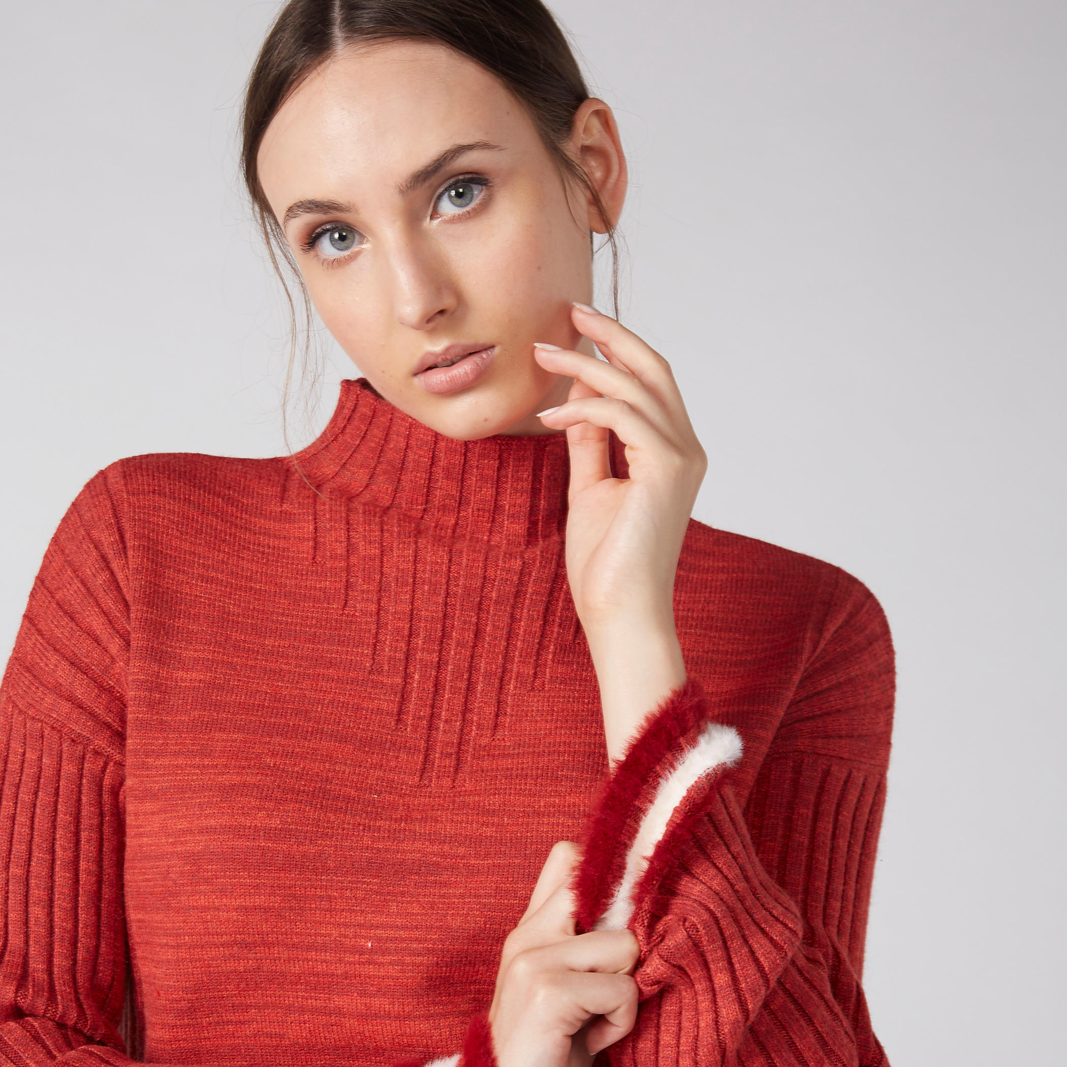 كنزة بارزة الملمس بياقة عالية وأكمام طويلة-women-clothing-cardigansandjumpers-jumpers-image-2