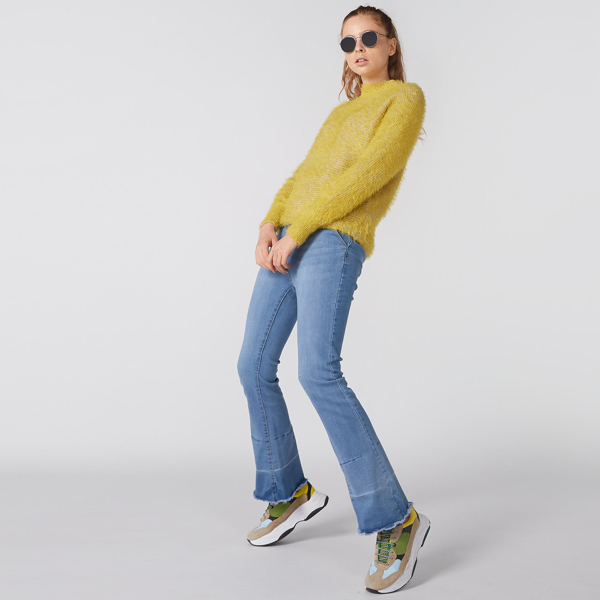 Textured Sweater with Funnel Neck and Long Sleeves-women-clothing-cardigansandjumpers-jumpers-image-6
