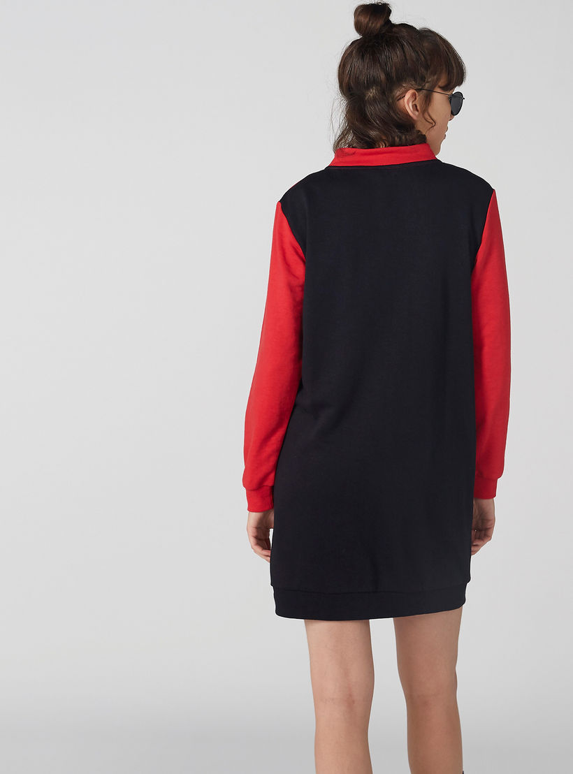 فستان بطبعات وأكمام طويلة وياقة بسحّاب-women-clothing-dresses-image-4
