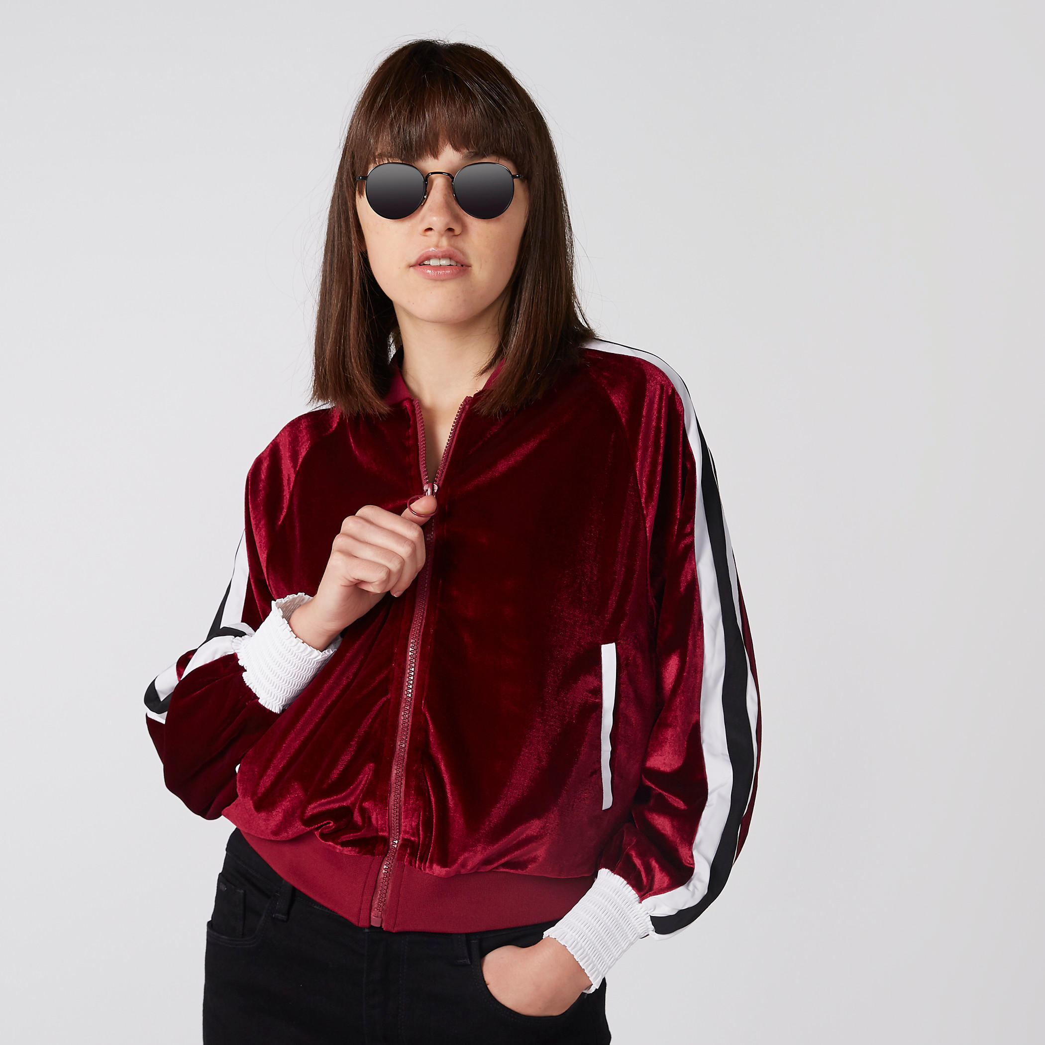 جاكيت بأكمام طويلة وسحّاب إغلاق-women-winterwear-coatsandjackets-jackets-image-1