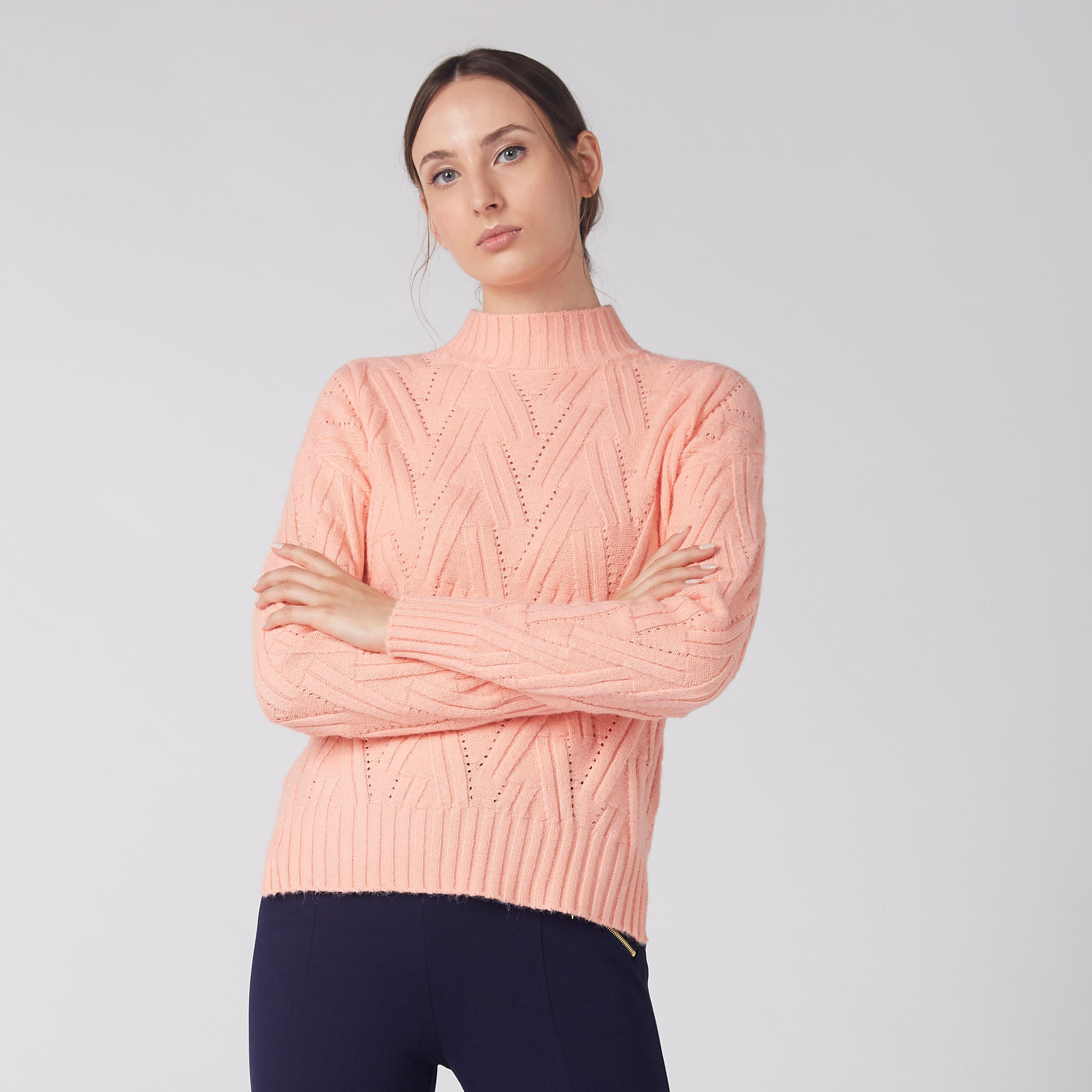 كنزة بارزة الملمس بأكمام طويلة-women-clothing-cardigansandjumpers-jumpers-image-2