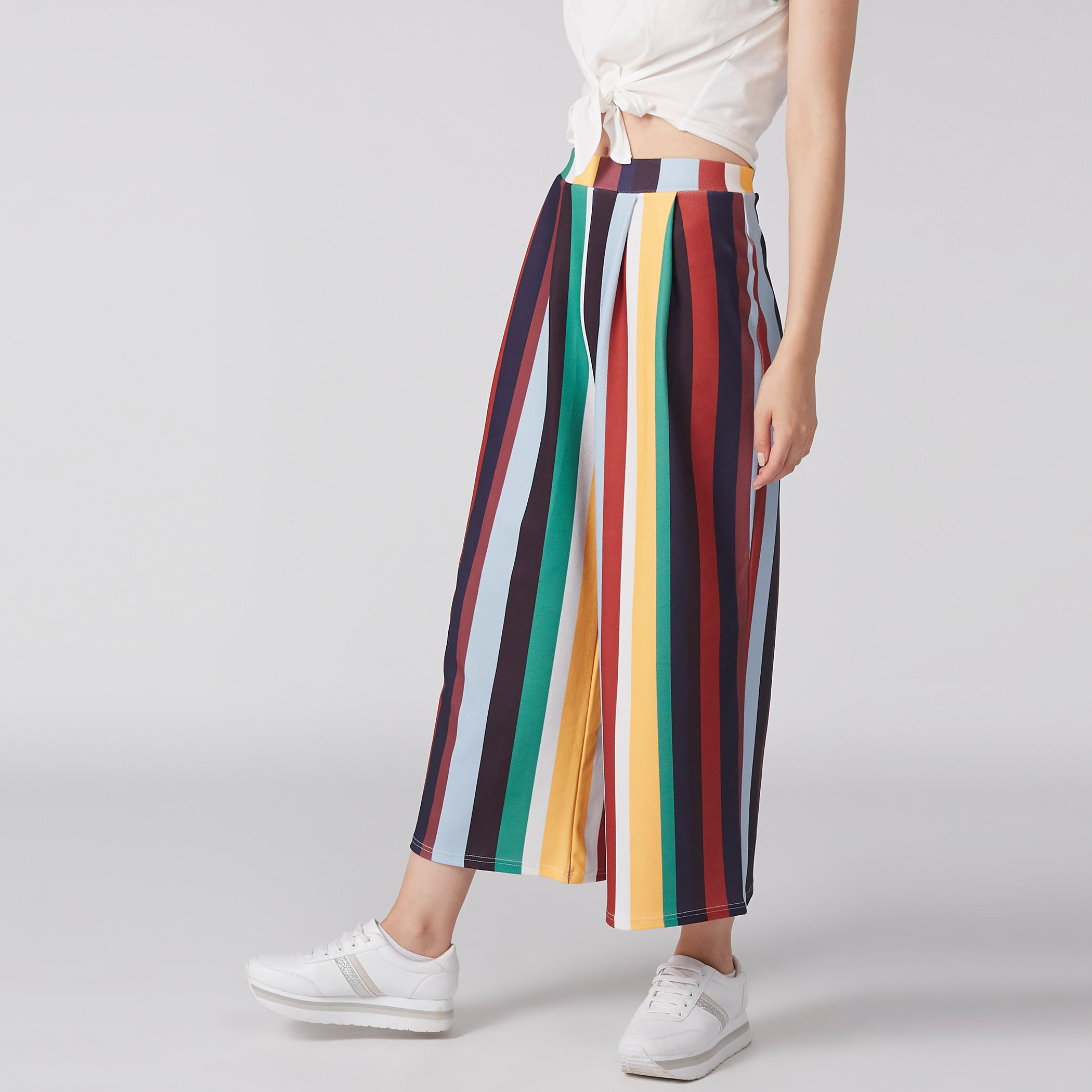 Striped Culottes with Pleat Detail-women-clothing-bottoms-trousers-image-3