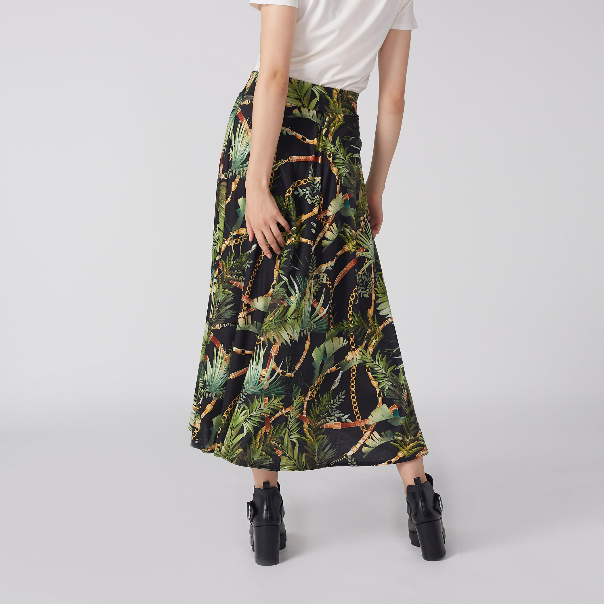 تنورة إيه لاين متوسطة الطول بأربطة وطبعات أزهار-women-clothing-bottoms-skirts-image-2