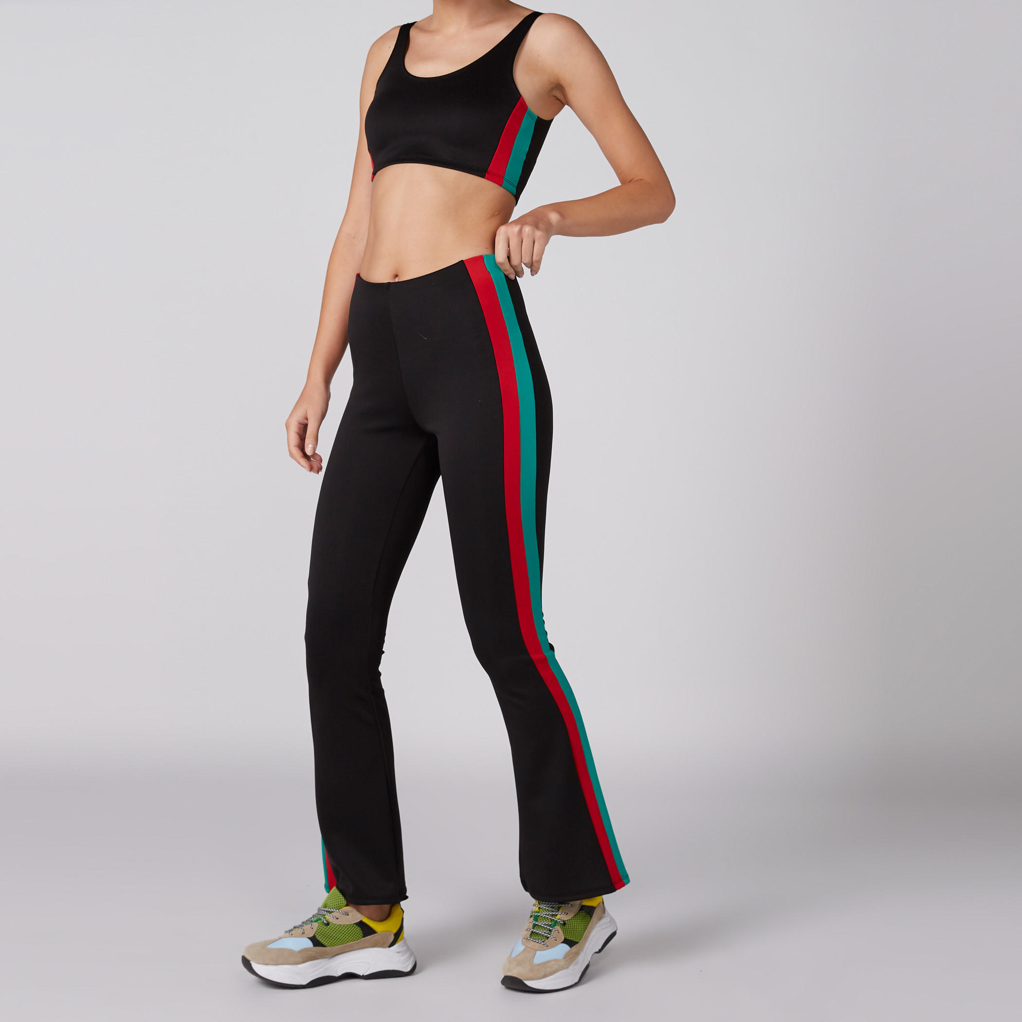 بنطال طويل بخصر مطّاطي مزيّن بشريطة-women-clothing-bottoms-trousers-image-3