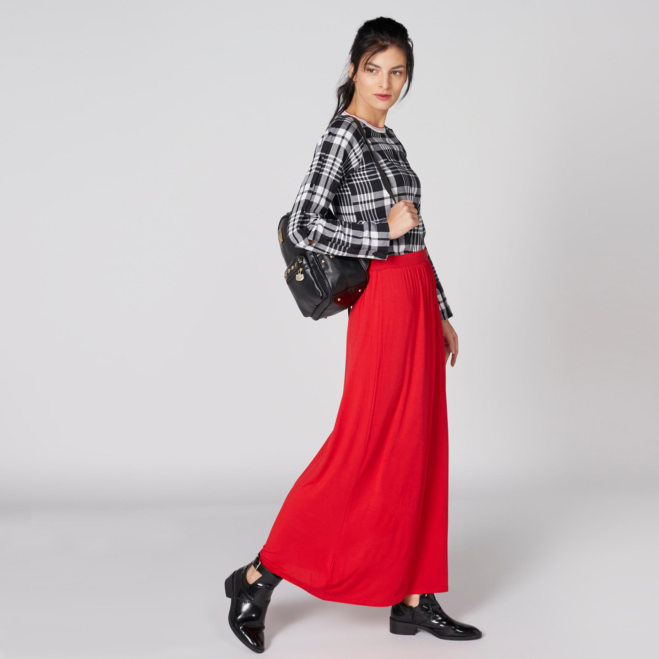 تنورة طويلة إيه لاين بخصر مطاطي-women-clothing-bottoms-skirts-image-1