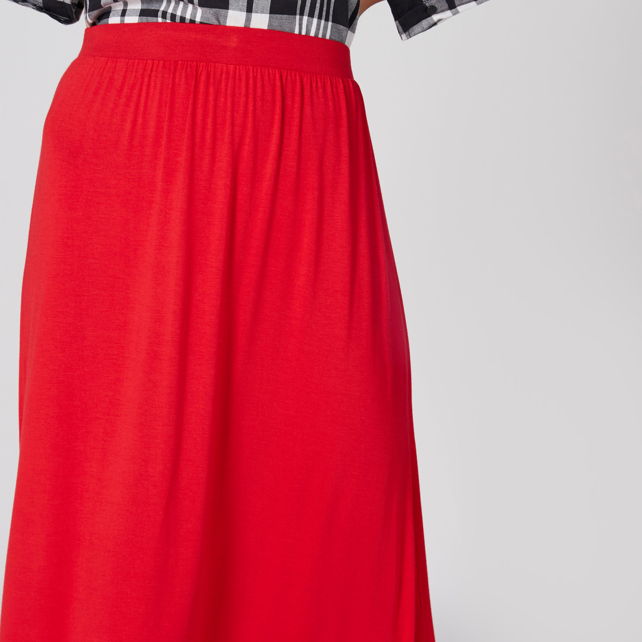 تنورة طويلة إيه لاين بخصر مطاطي-women-clothing-bottoms-skirts-image-4