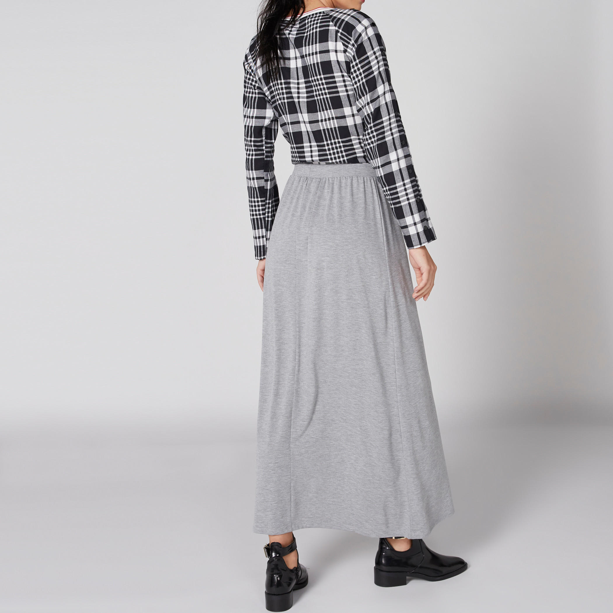 تنورة طويلة إيه لاين بخصر مطاطي-women-clothing-bottoms-skirts-image-2