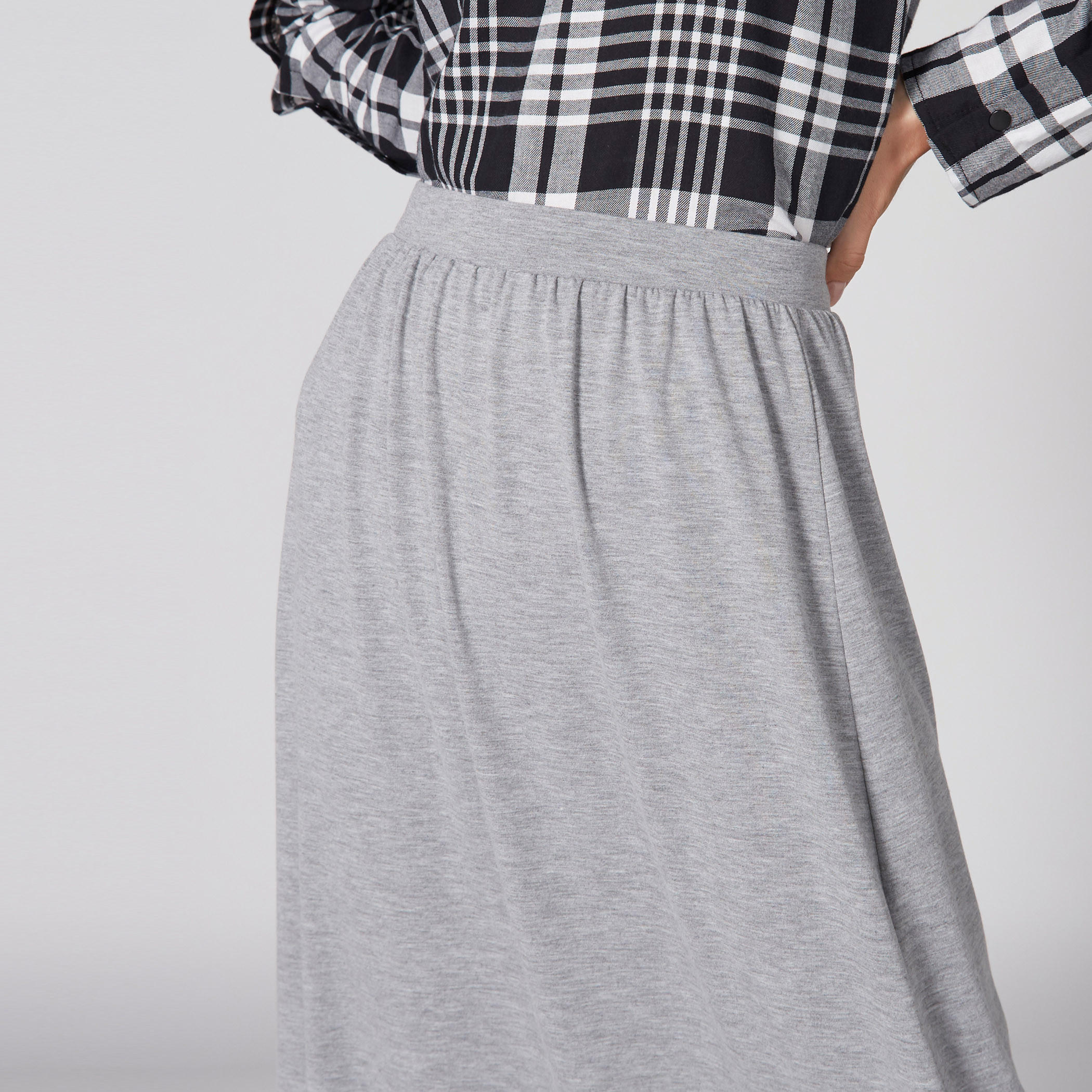 تنورة طويلة إيه لاين بخصر مطاطي-women-clothing-bottoms-skirts-image-4